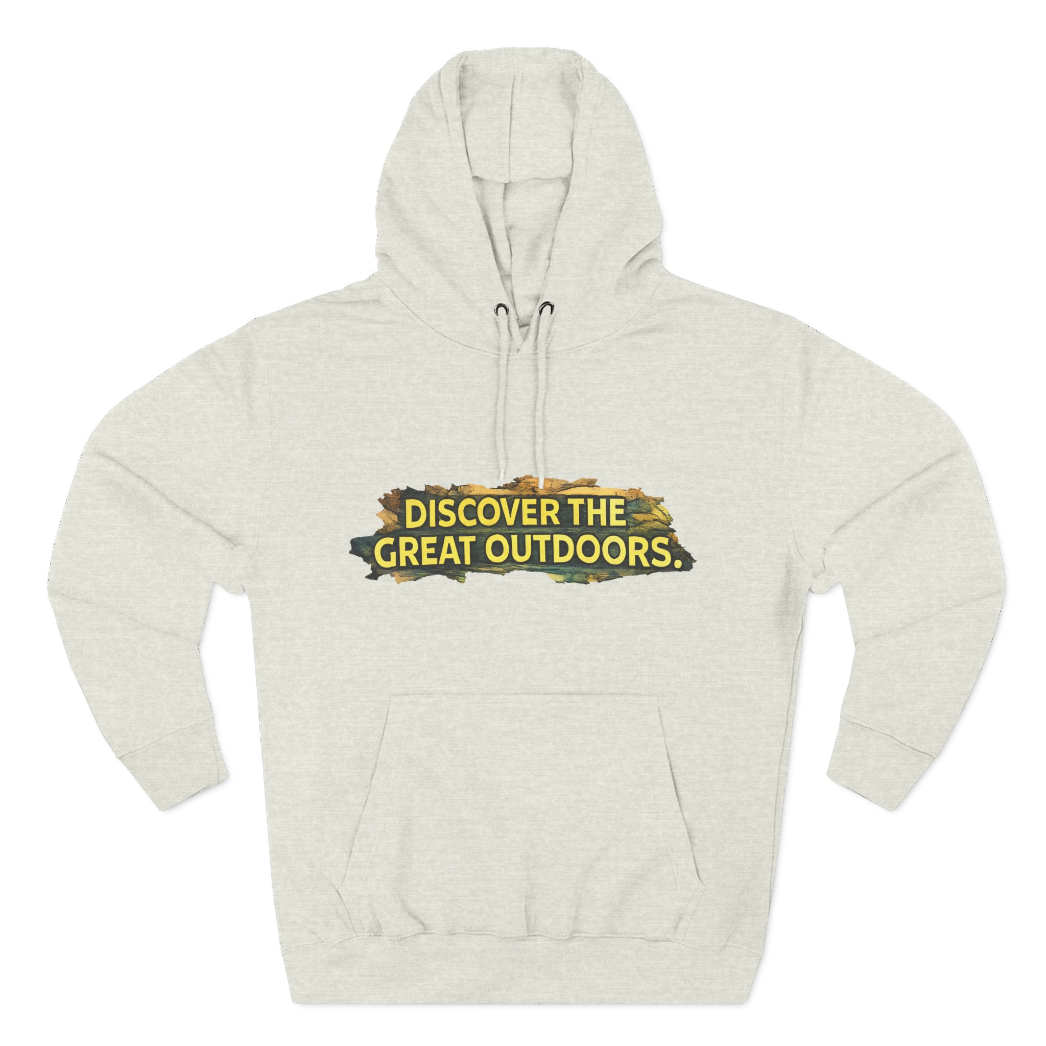Three-Panel Fleece Hoodie - "Discover The Great Outdoors" Design Cubic-Line