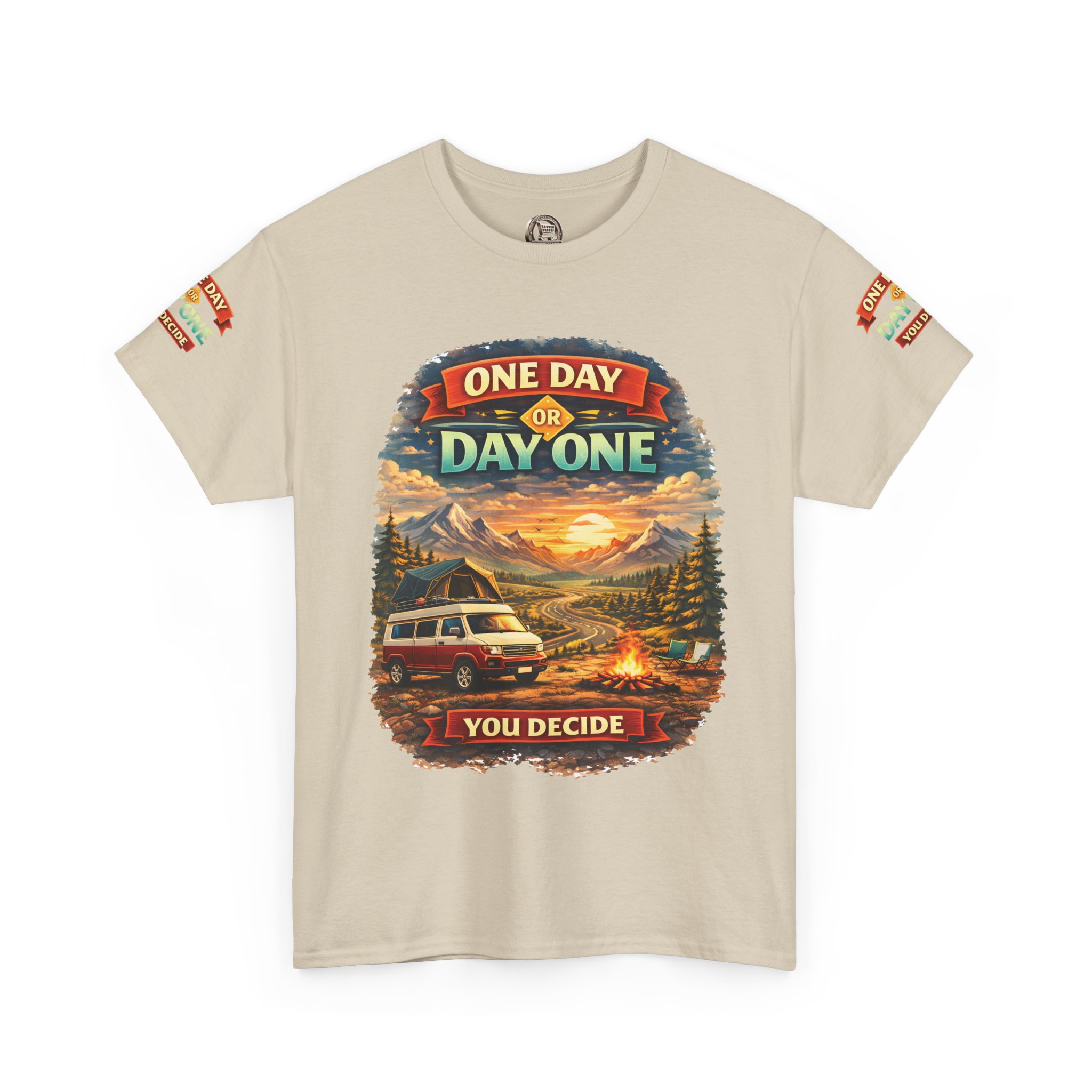 4646369852805667332_2048.jpeg Unisex Heavy Cotton Tee — "One Day Or Day One" Design Scenic-Line