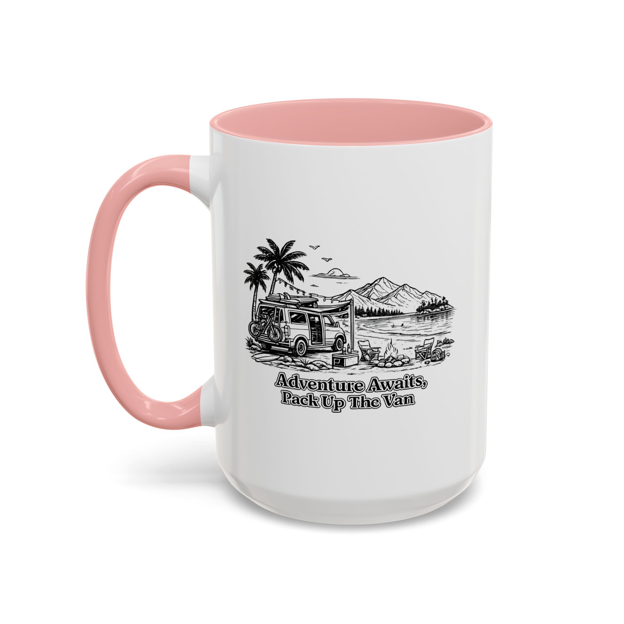 4648593163201878391_2048.jpeg Accent Coffee Mug (11, 15oz) — "Adventure Awaits,Pack Up The Van" Design Minimal-Line