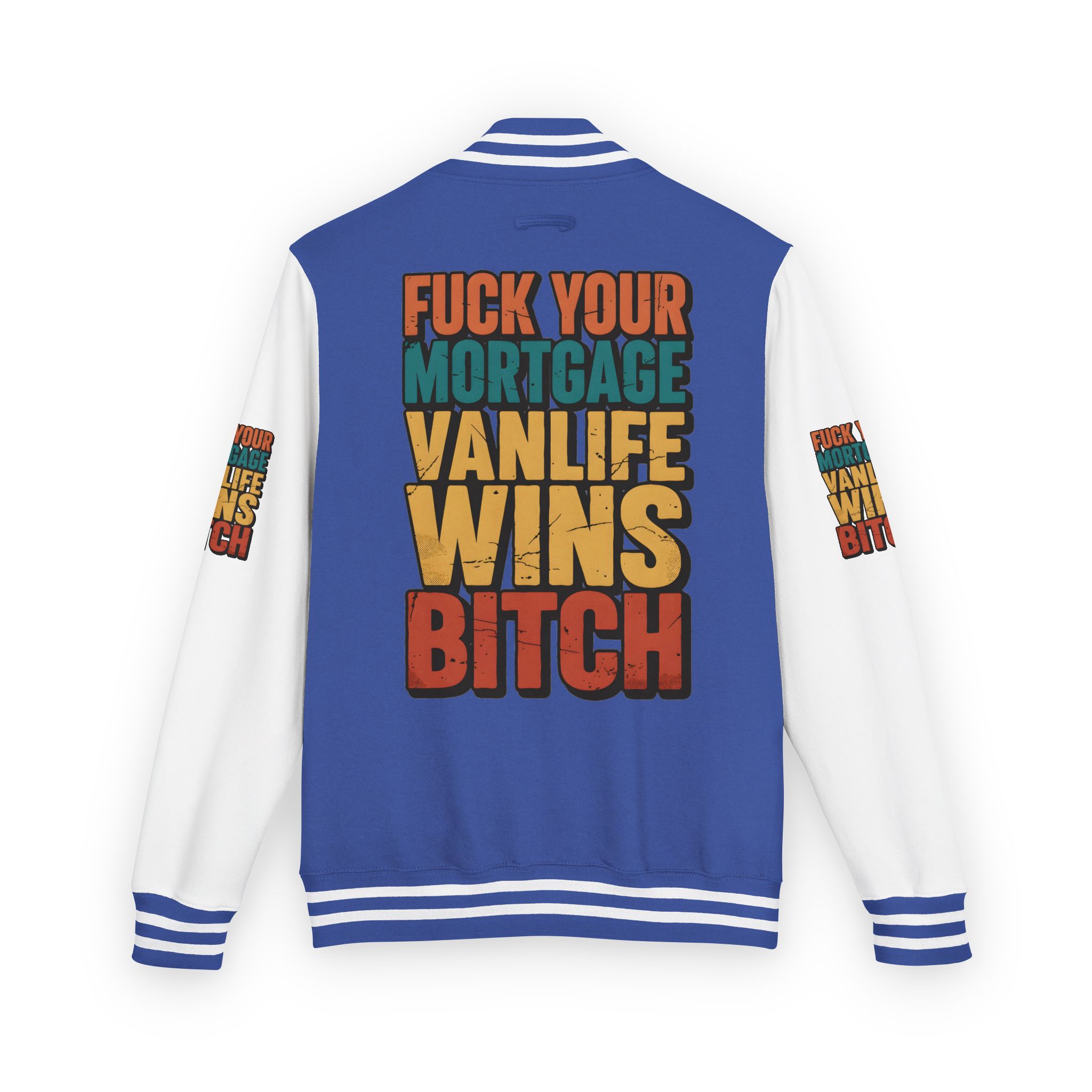 Unisex Heavyweight Letterman Jacket — "Fuck Your Mortgage" Design F**K-Line