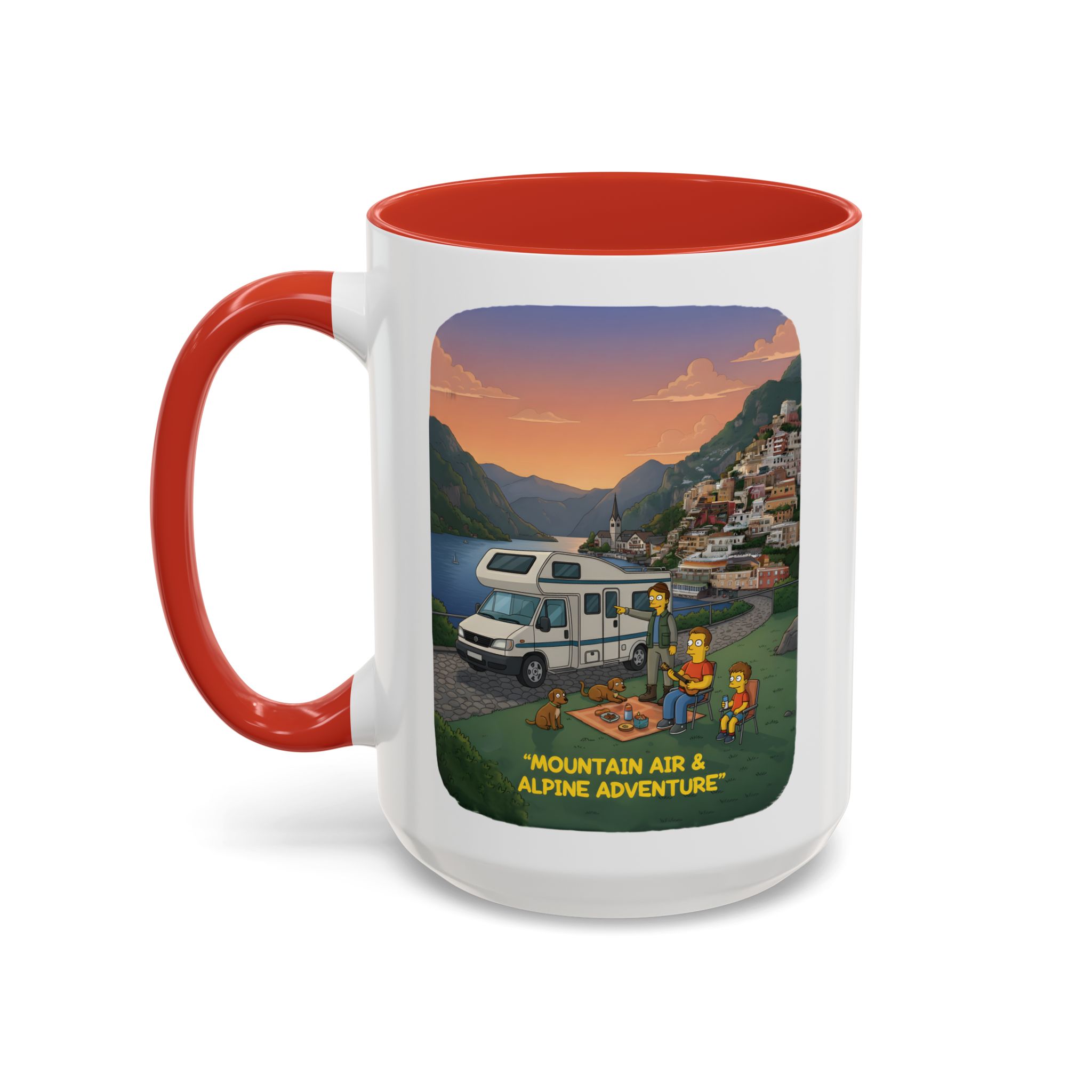 Accent Coffee Mug (11, 15oz) — "Mountain Air-Alpine Adventure" Design Sitcom-Line