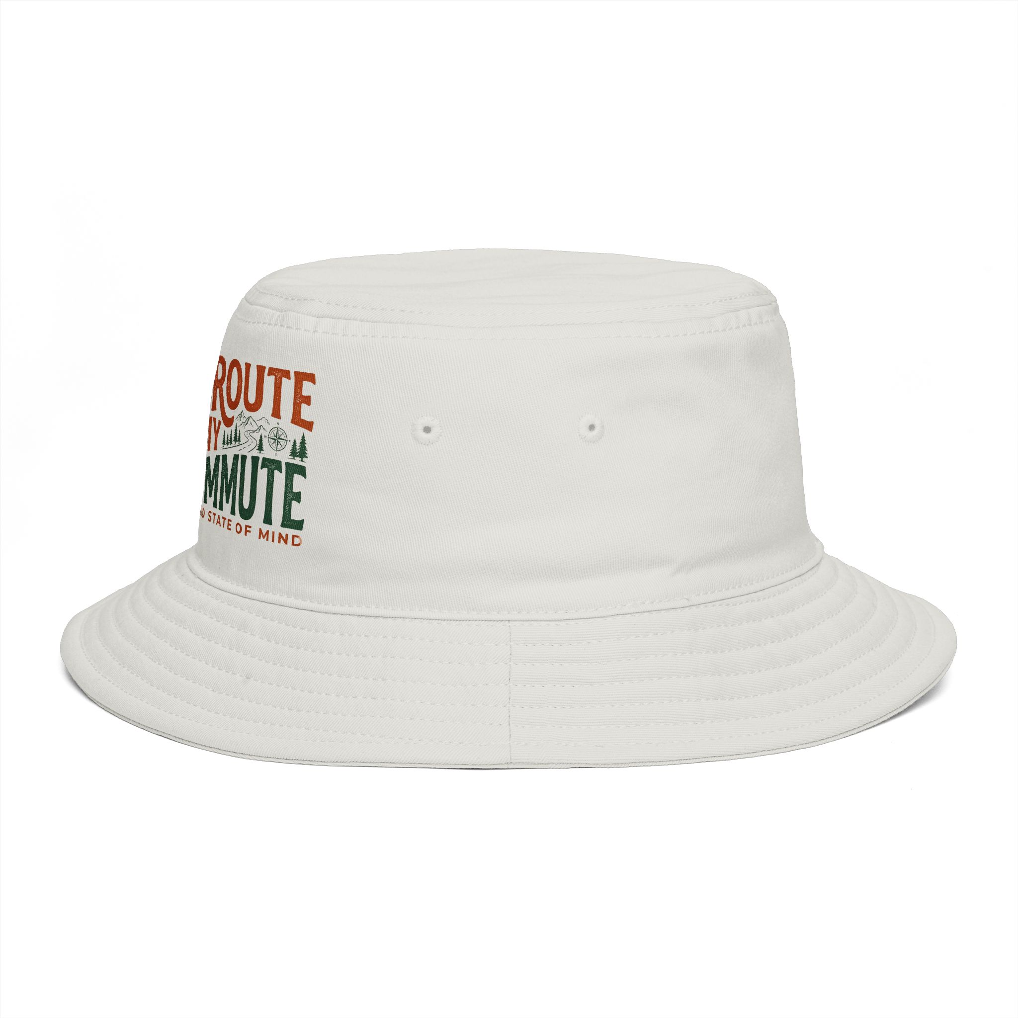 Bucket Hat — “The Scenic Route Is My Only Commute” Embroidered Outdoor Travel Hat