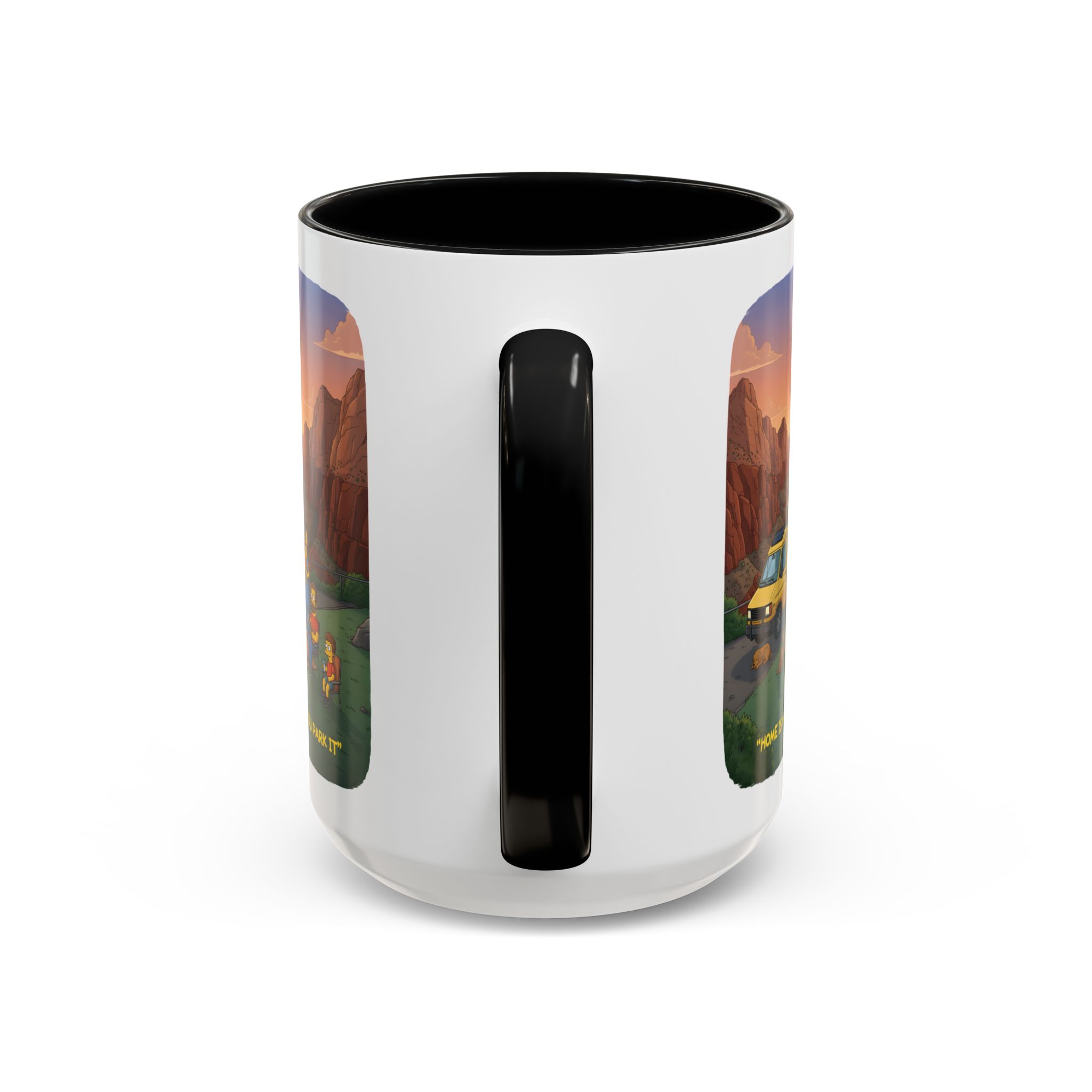 Accent Coffee Mug (11, 15oz) — "Home Is Where You Park It" Design Sitcom-Line