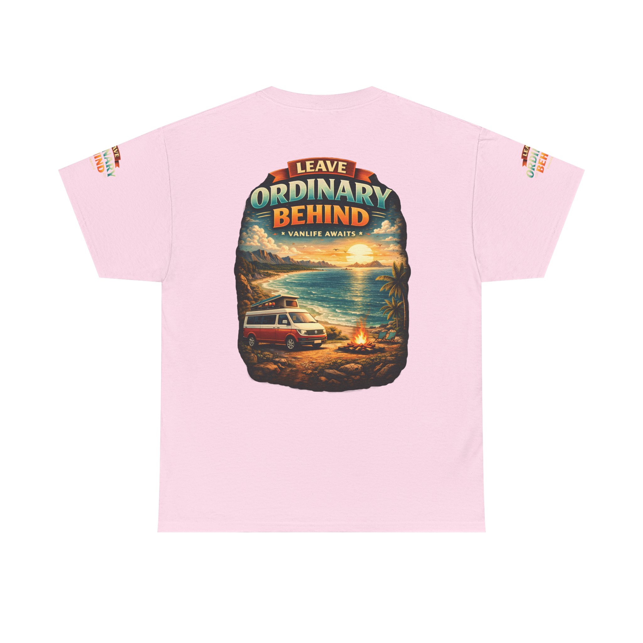 Unisex Heavy Cotton Tee — "Leave Ordinary Behind" Design Scenic-Line