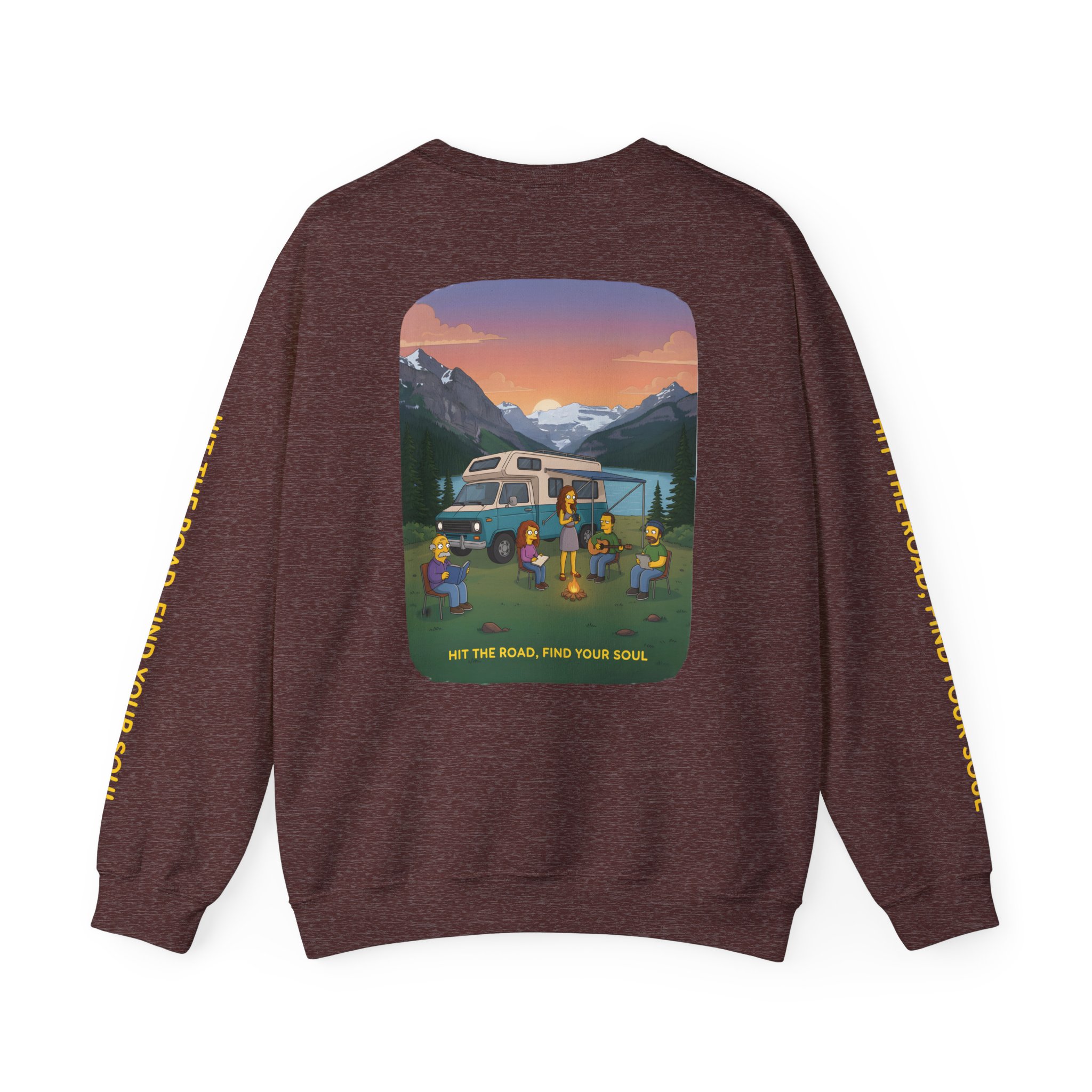 Unisex Heavy Blend™ Crewneck Sweatshirt — "Hit The Road-Find Your Soul" Design Sitcom-Line