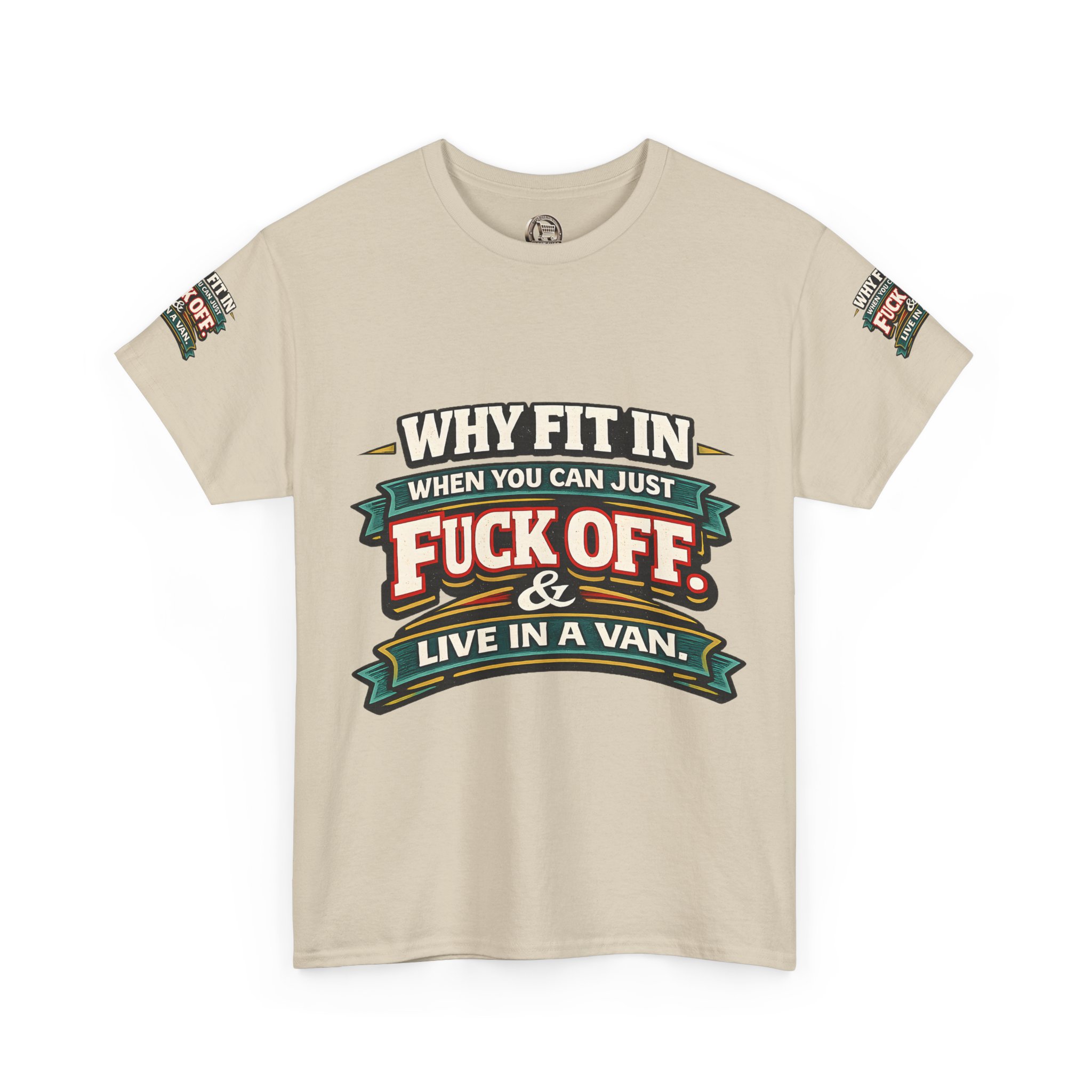 Unisex Heavy Cotton Tee — "Why Fit In" Design F**K-Line