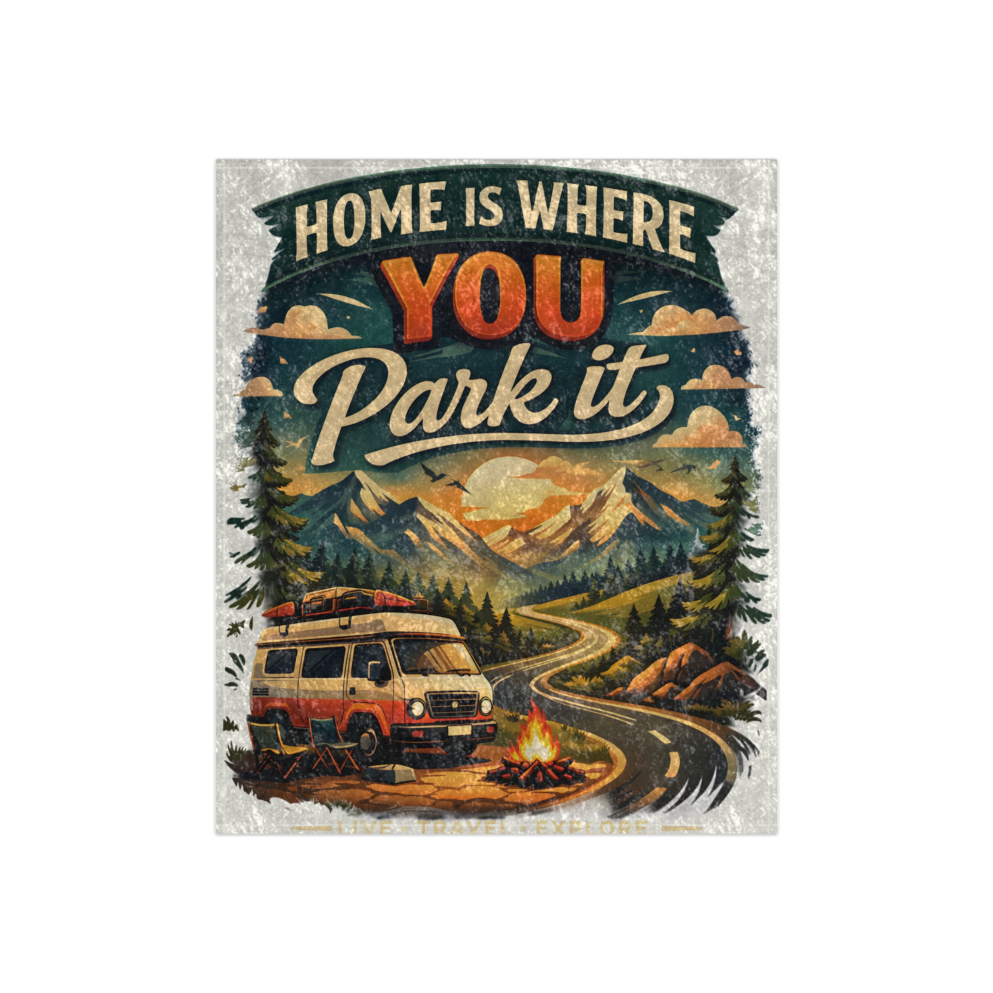 4678290178216035190_2048.jpeg Crushed Velvet Blanket —"Home Is Where You Park It" Design Scenic-Line (Campervan)