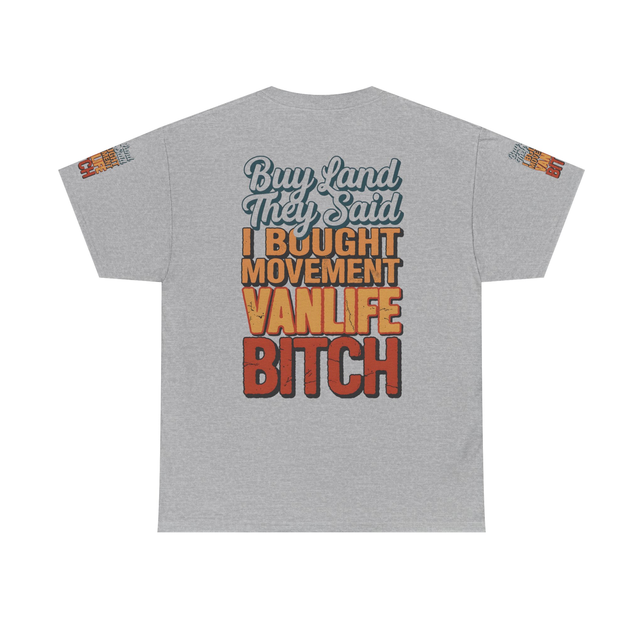 Unisex Heavy Cotton Tee — "Buy Land They Said" Design F**K-Line