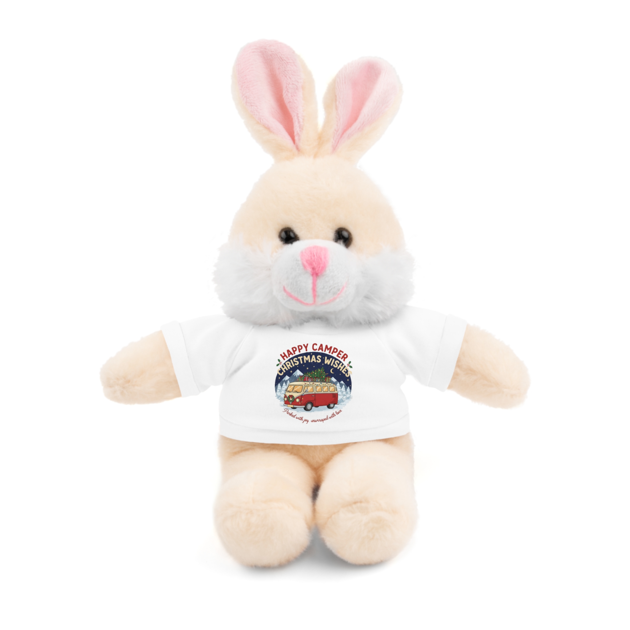 Happy Christmas Teddy Bear with 'Happy Camper Christmas Wishes' Tee