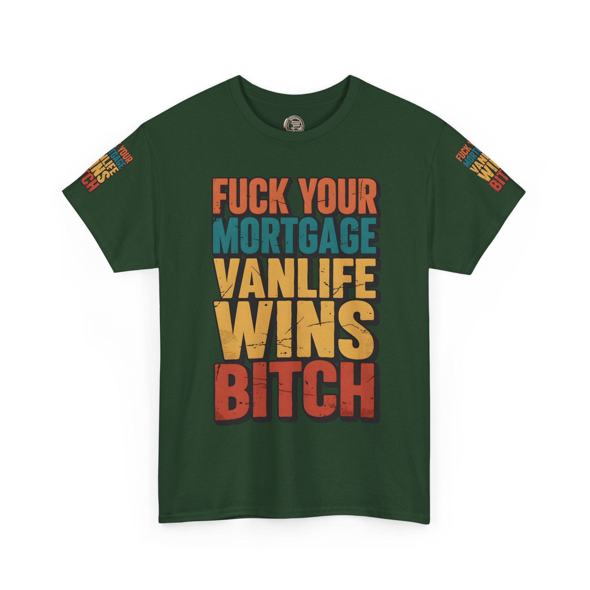 Unisex Heavy Cotton Tee — "Fuck Your Mortgage" Design F**K-Line