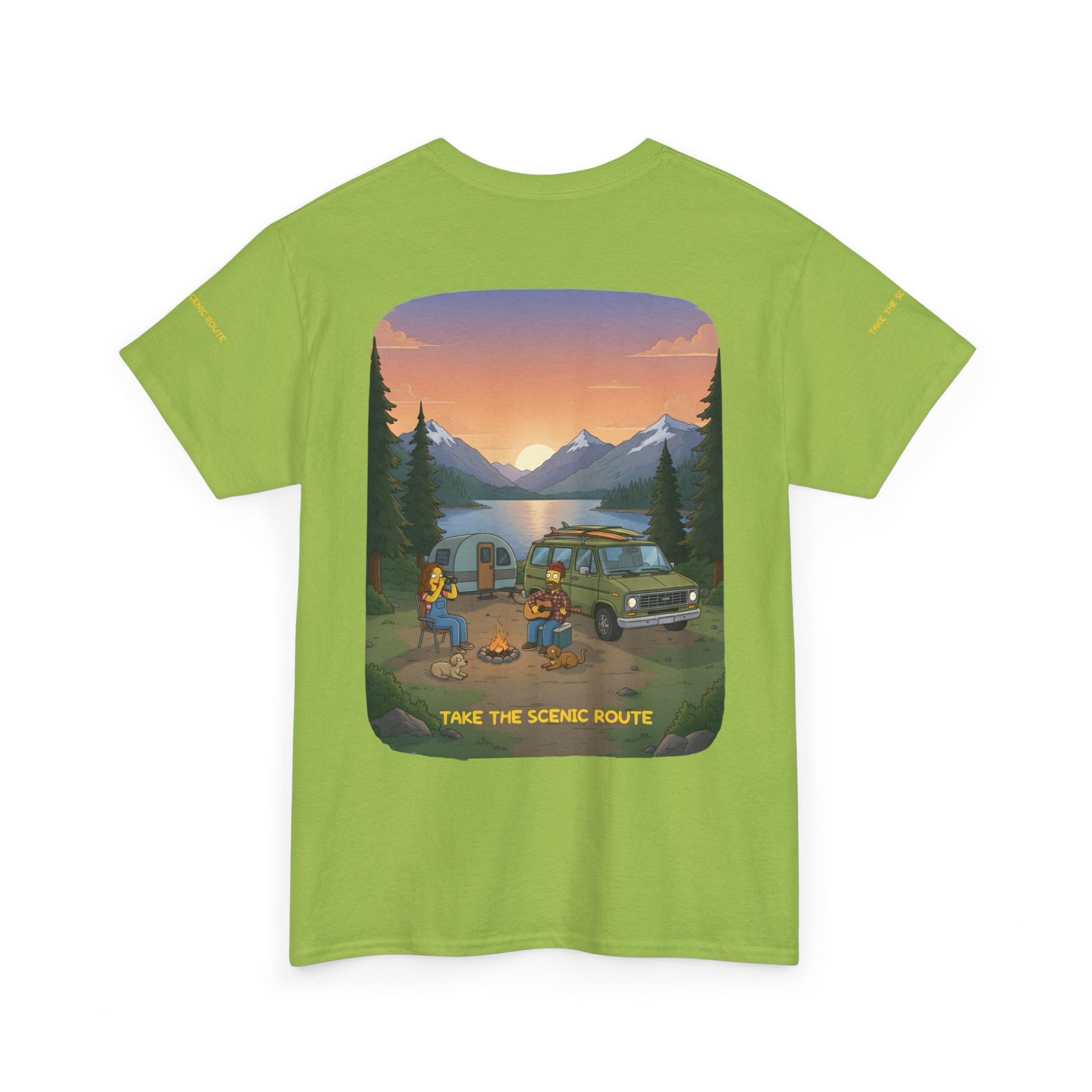 Unisex Heavy Cotton Tee — "Take The Scenic Route" Design Sitcom-Line