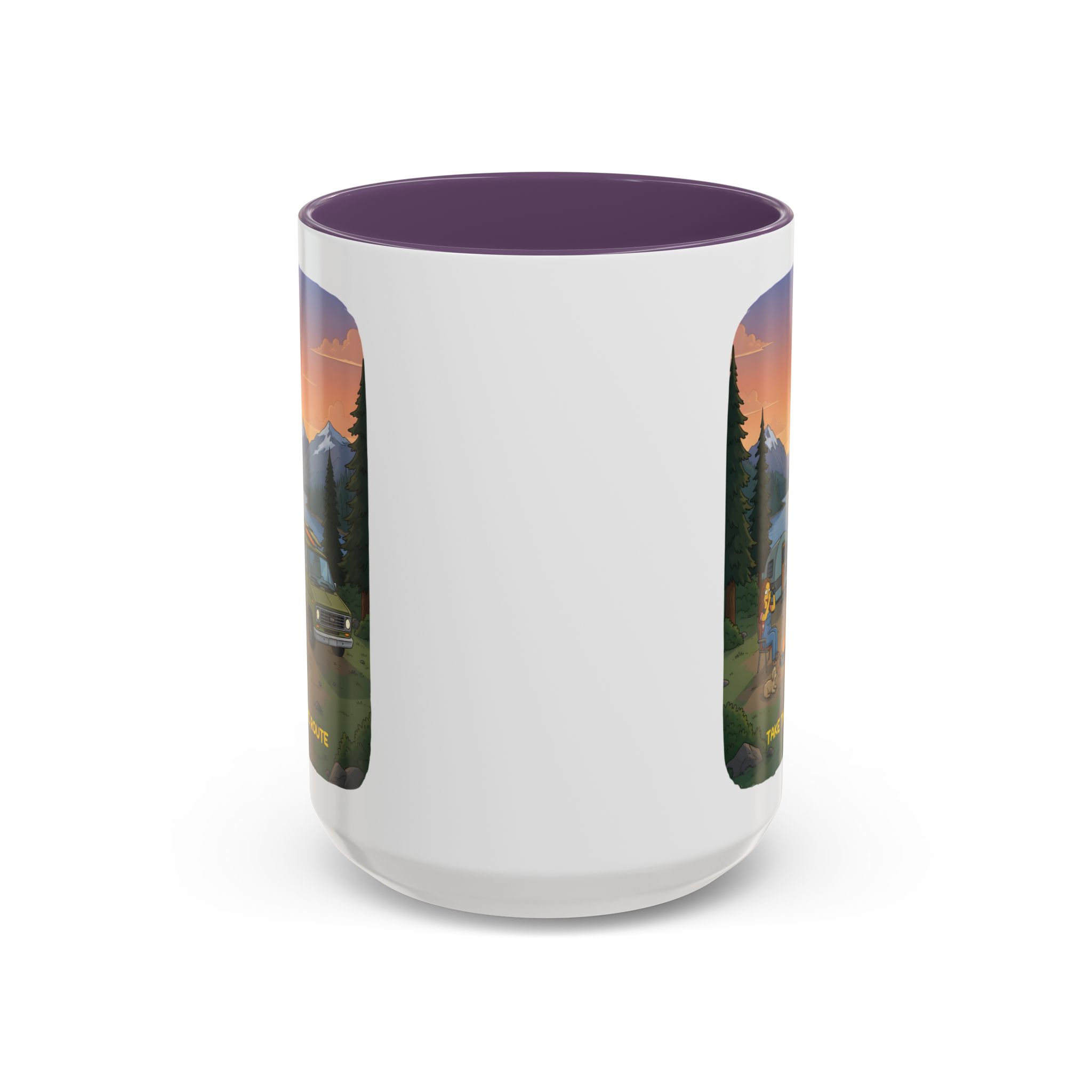 4687763379933123002_2048.jpeg Accent Coffee Mug (11, 15oz) — "Take The Scenic Route" Design Sitcom-Line