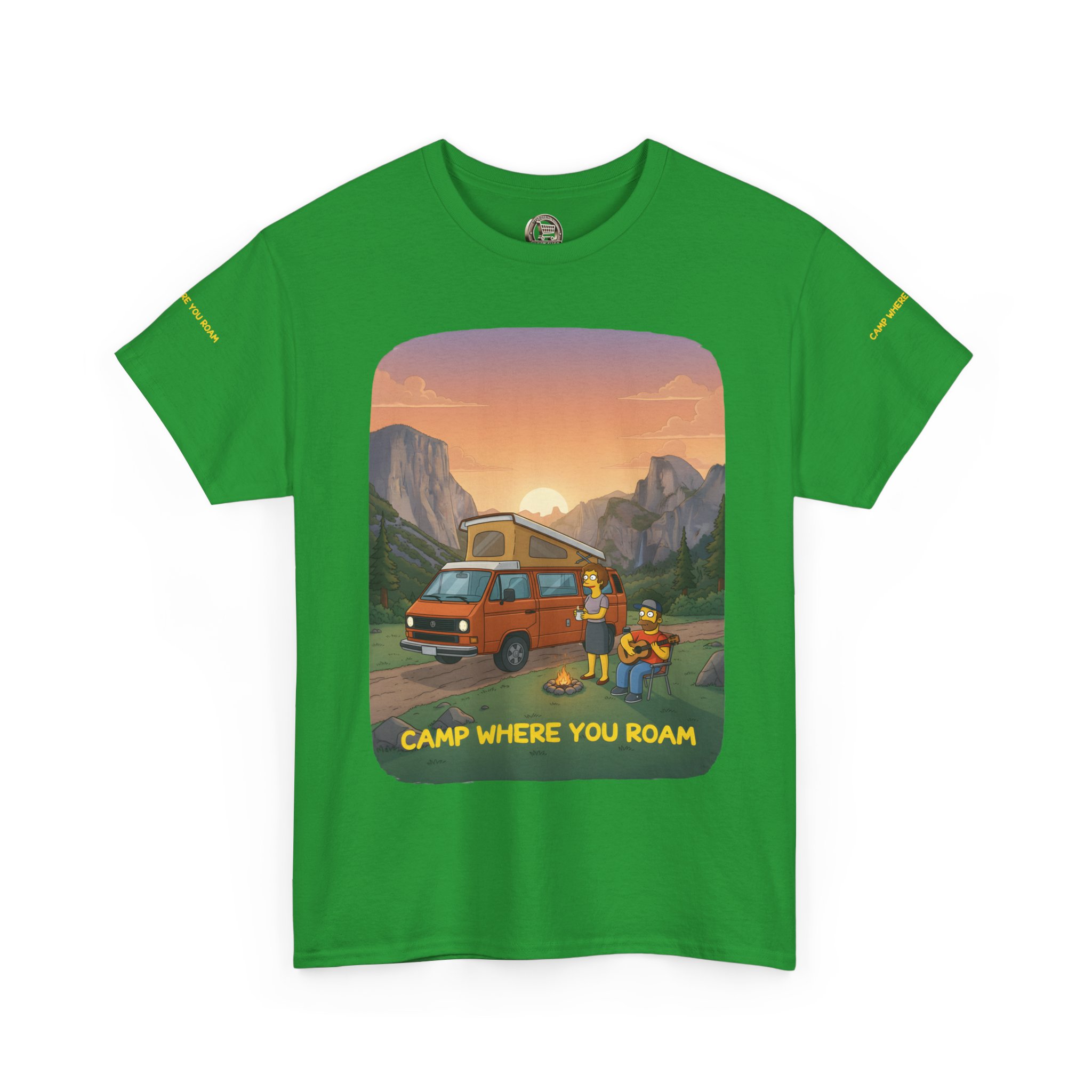 Unisex Heavy Cotton Tee — "Camp Where You Roam" Design Sitcom-Line