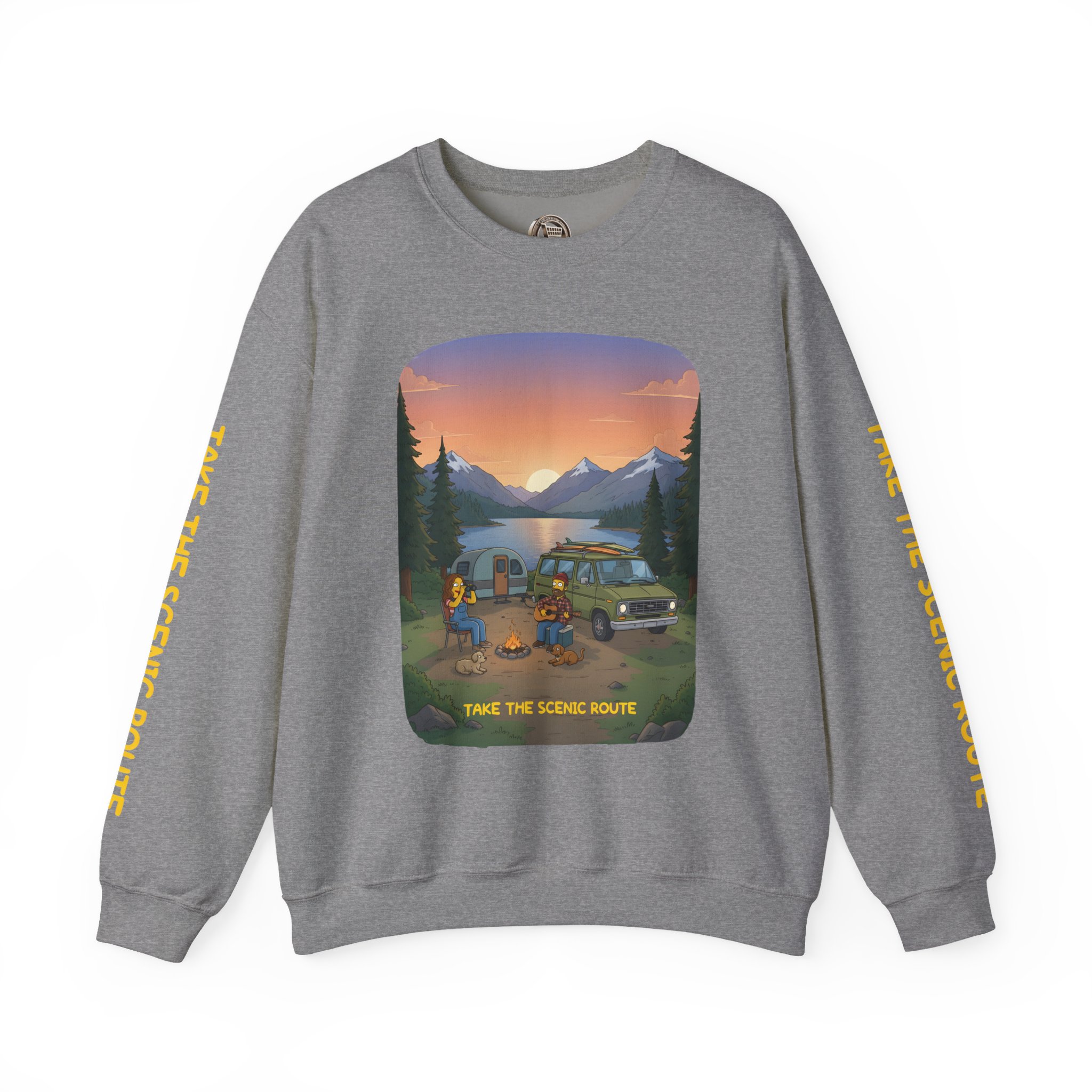 Unisex Heavy Blend™ Crewneck Sweatshirt — "Take The Scenic Route" Design Sitcom-Line