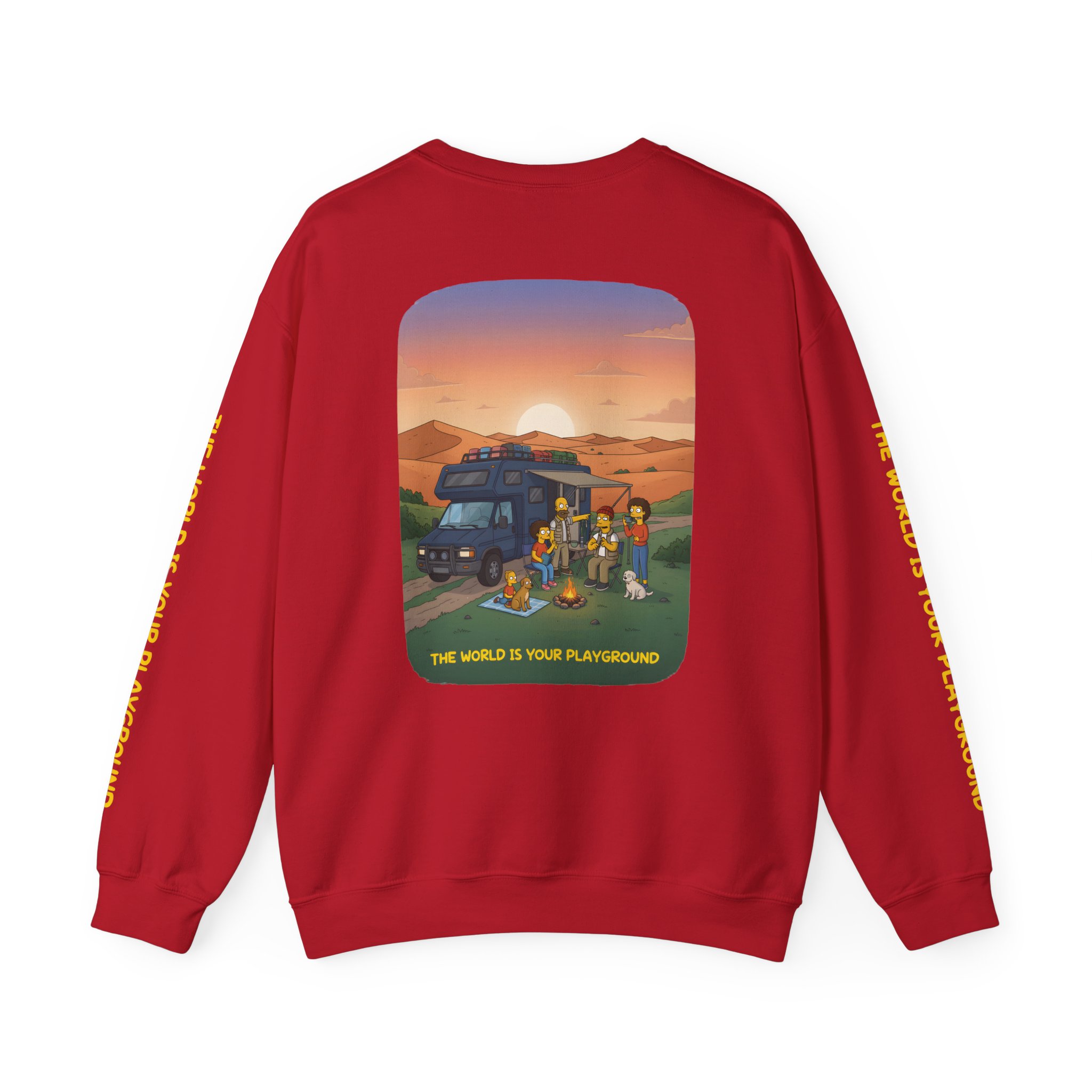 Unisex Heavy Blend™ Crewneck Sweatshirt — "The World Is Your playground" Design Sitcom-Line