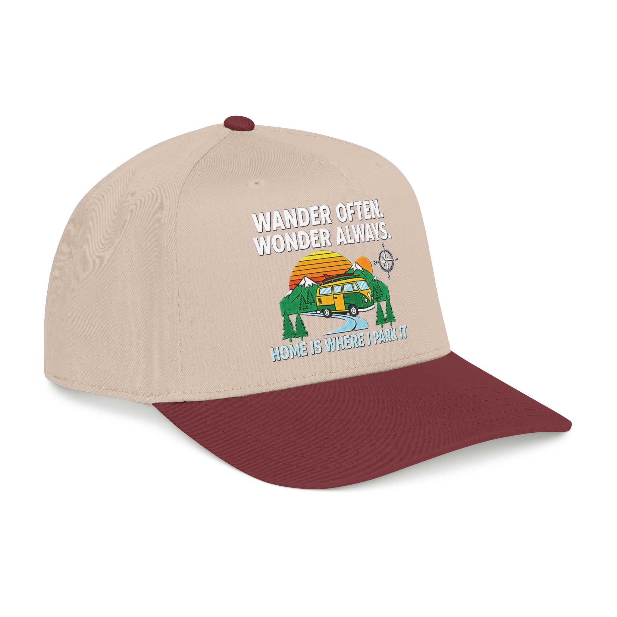 Baseball Cap — "Fueled by Exploration" Adventure Is My Compass Camper Hat