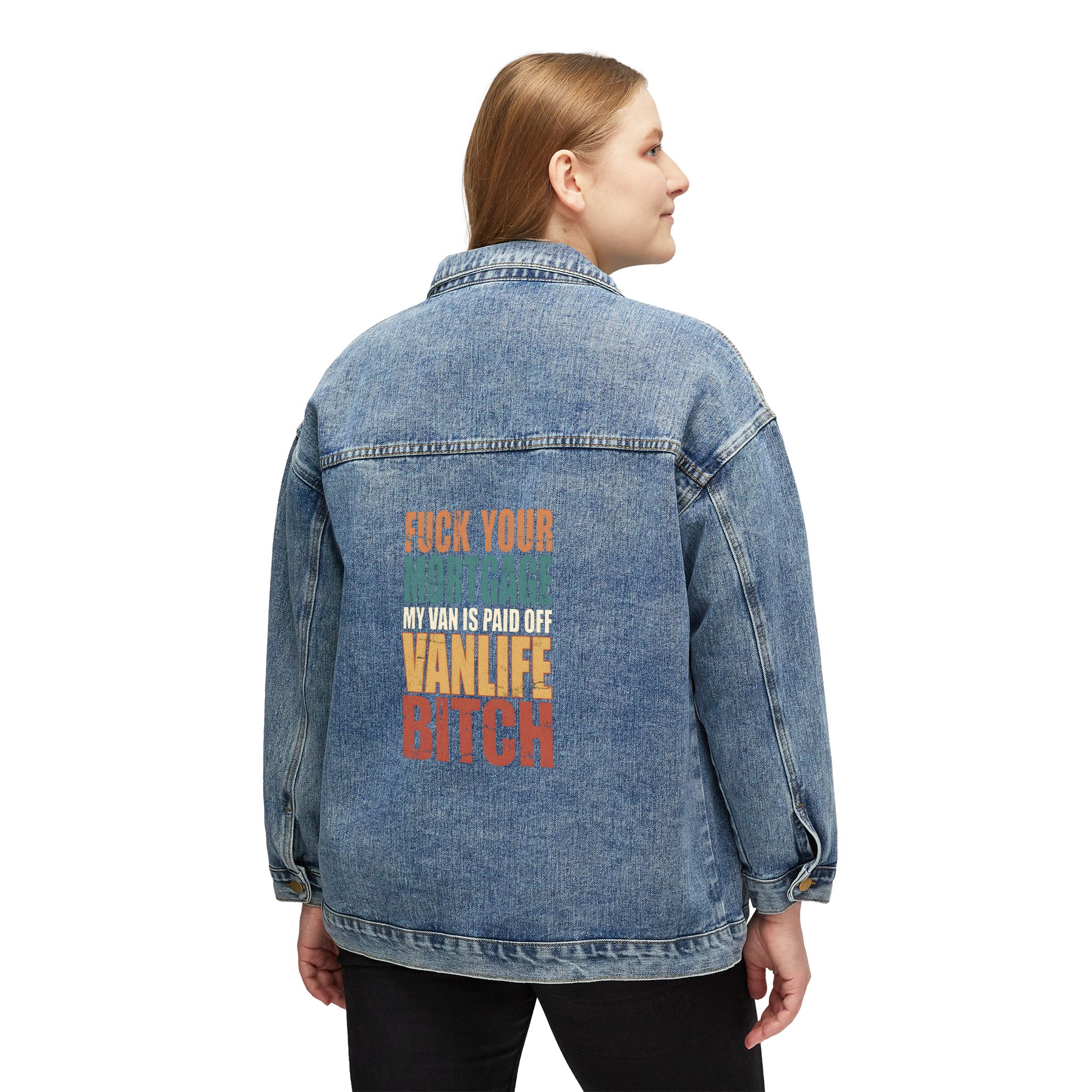 Women's Denim Jacket — "Fuck Your Mortgage" Design F**K-Line