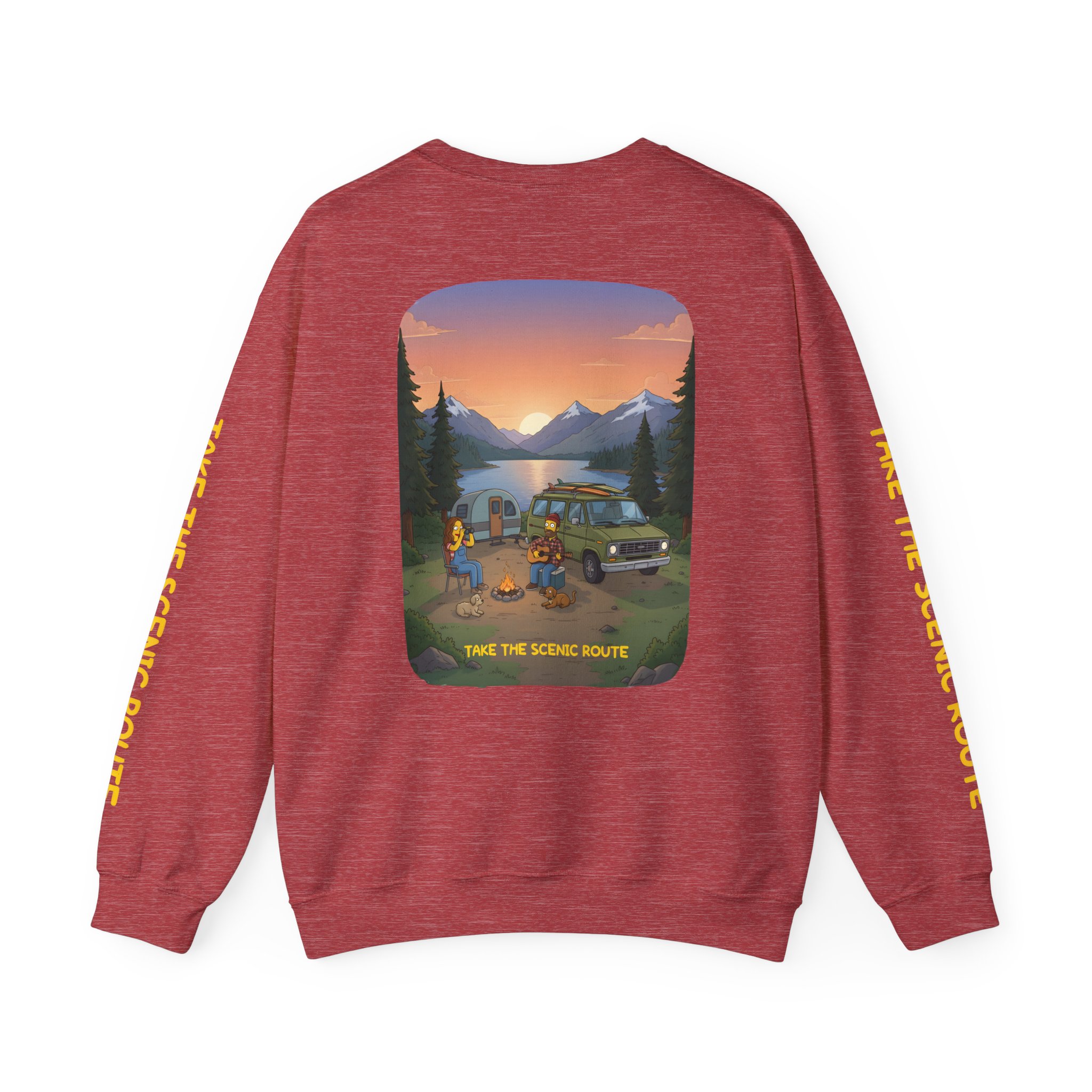 Unisex Heavy Blend™ Crewneck Sweatshirt — "Take The Scenic Route" Design Sitcom-Line