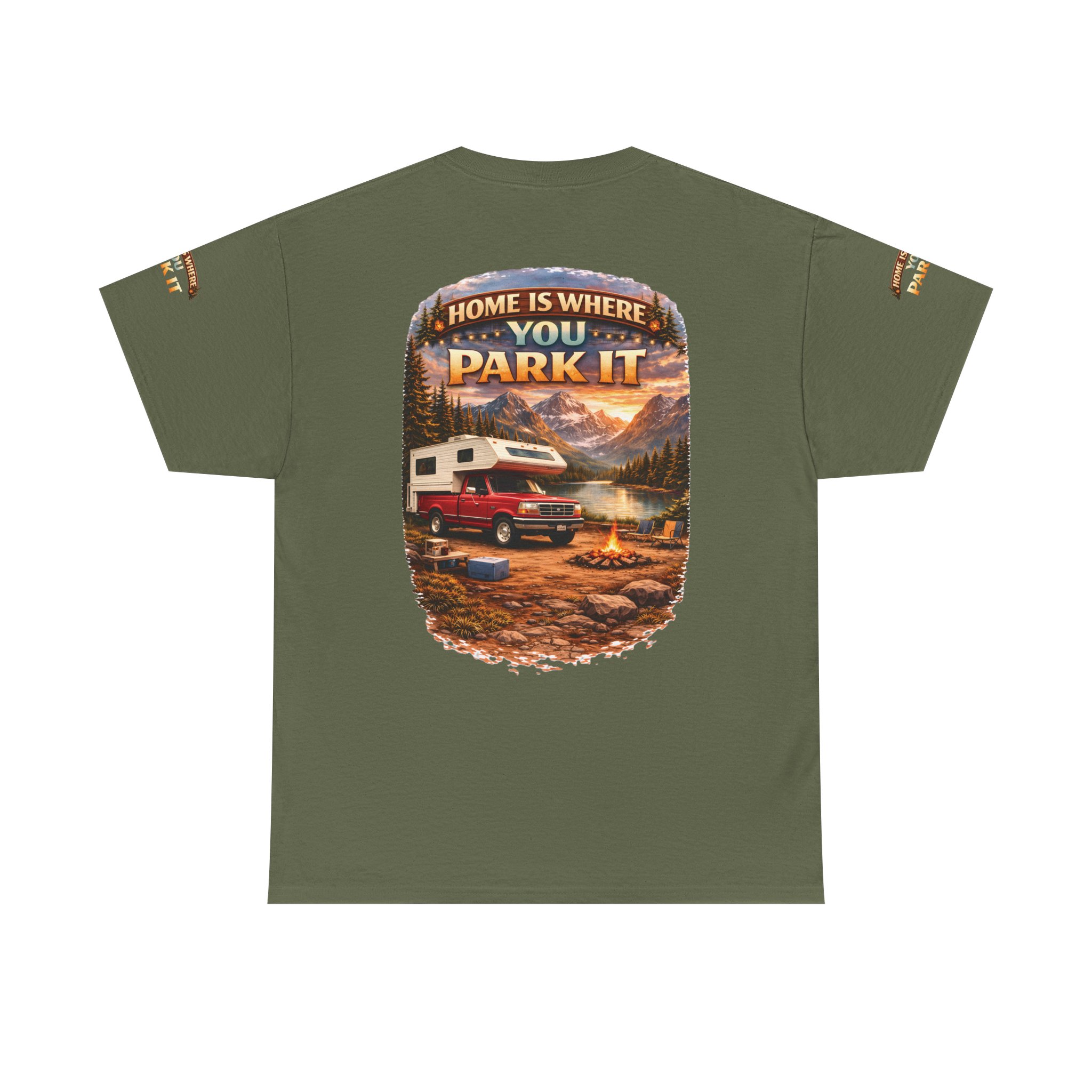 470240322250314271_2048.jpeg Unisex Heavy Cotton Tee — "Home Is Where You Park It" Design Scenic-Line