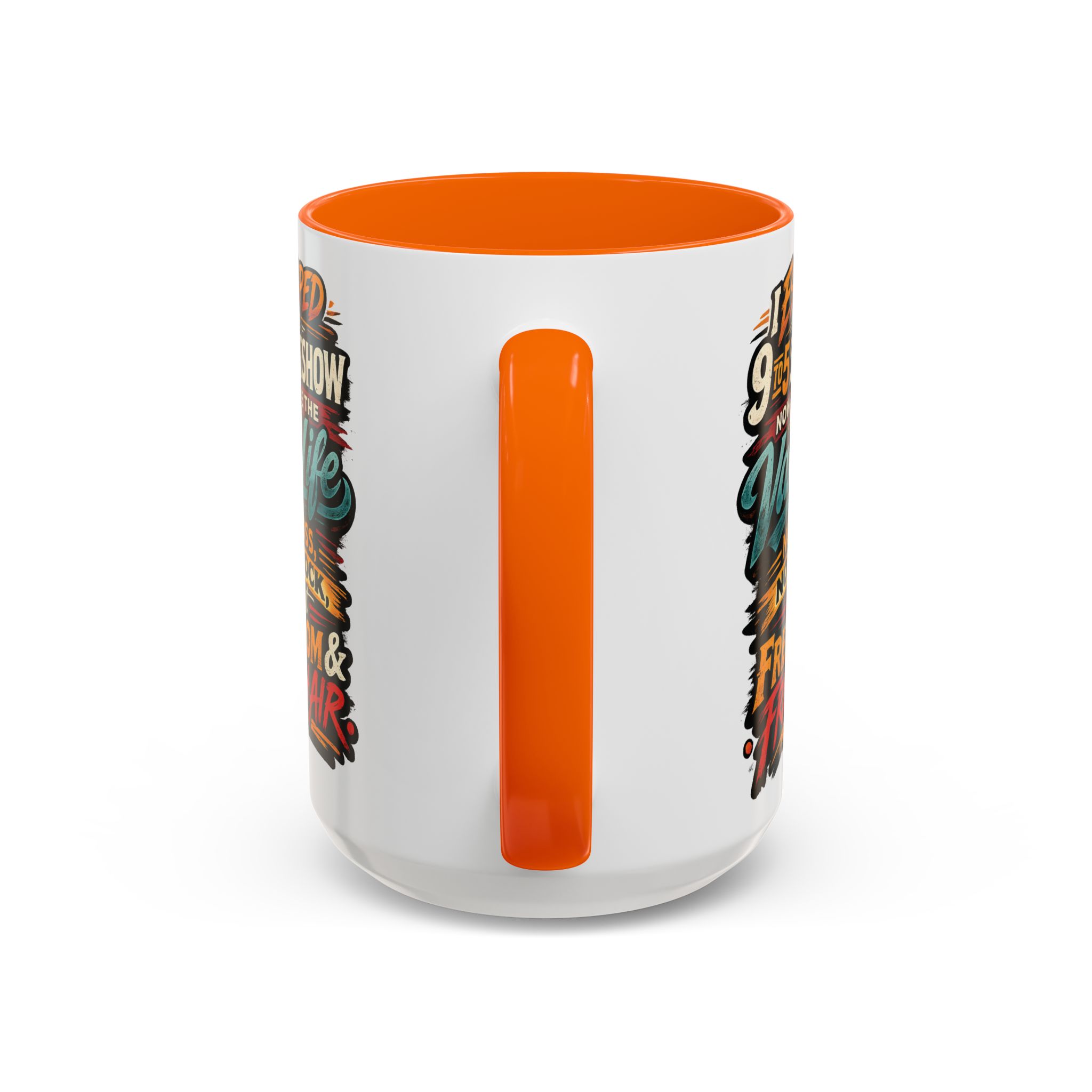 4708490636752091136_2048.jpeg Accent Coffee Mug (11, 15oz) — "I Escaped The 9 To 5" Design F**K-Line