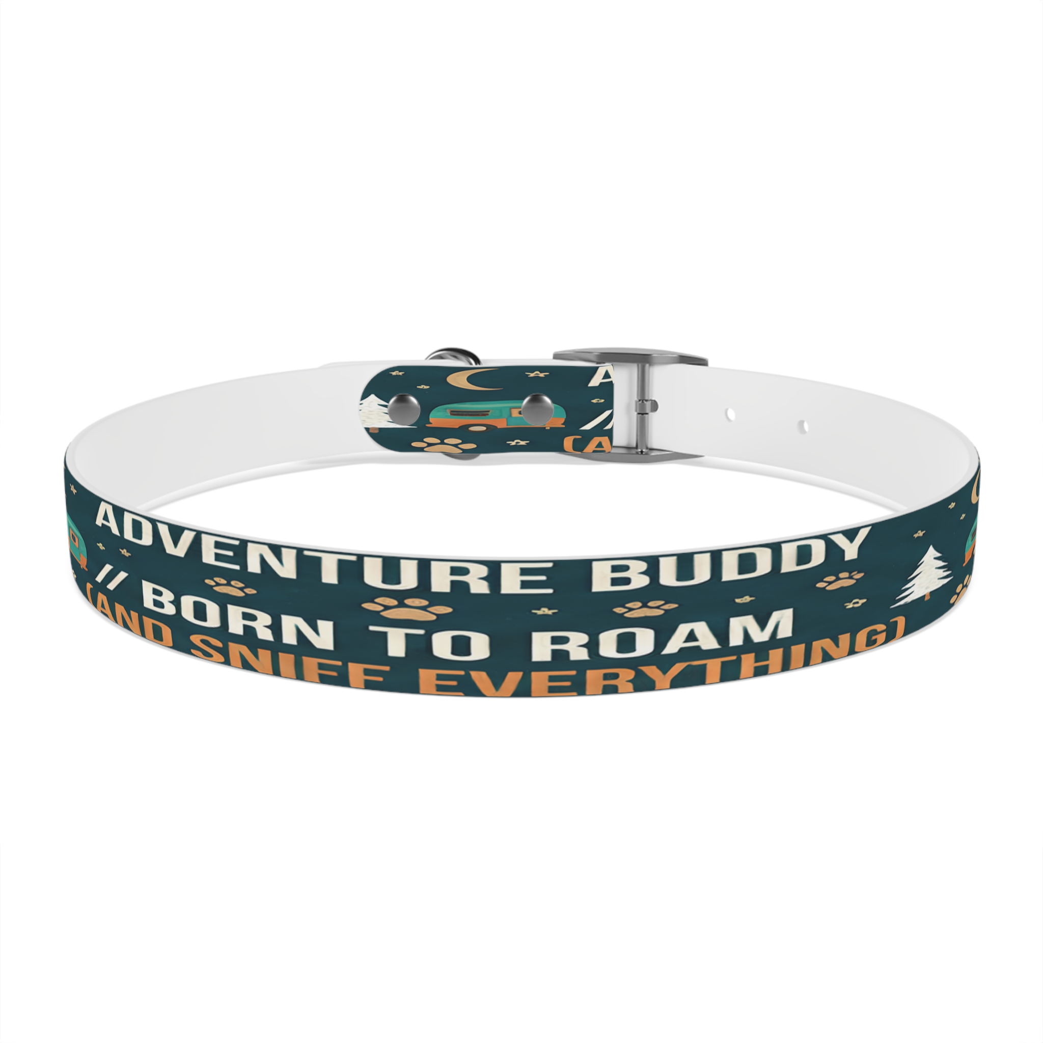 4710822252517413768_4096.jpeg Dog Collar — 'Born to Roam (and Sniff Everything)' Outdoor Pet Collar