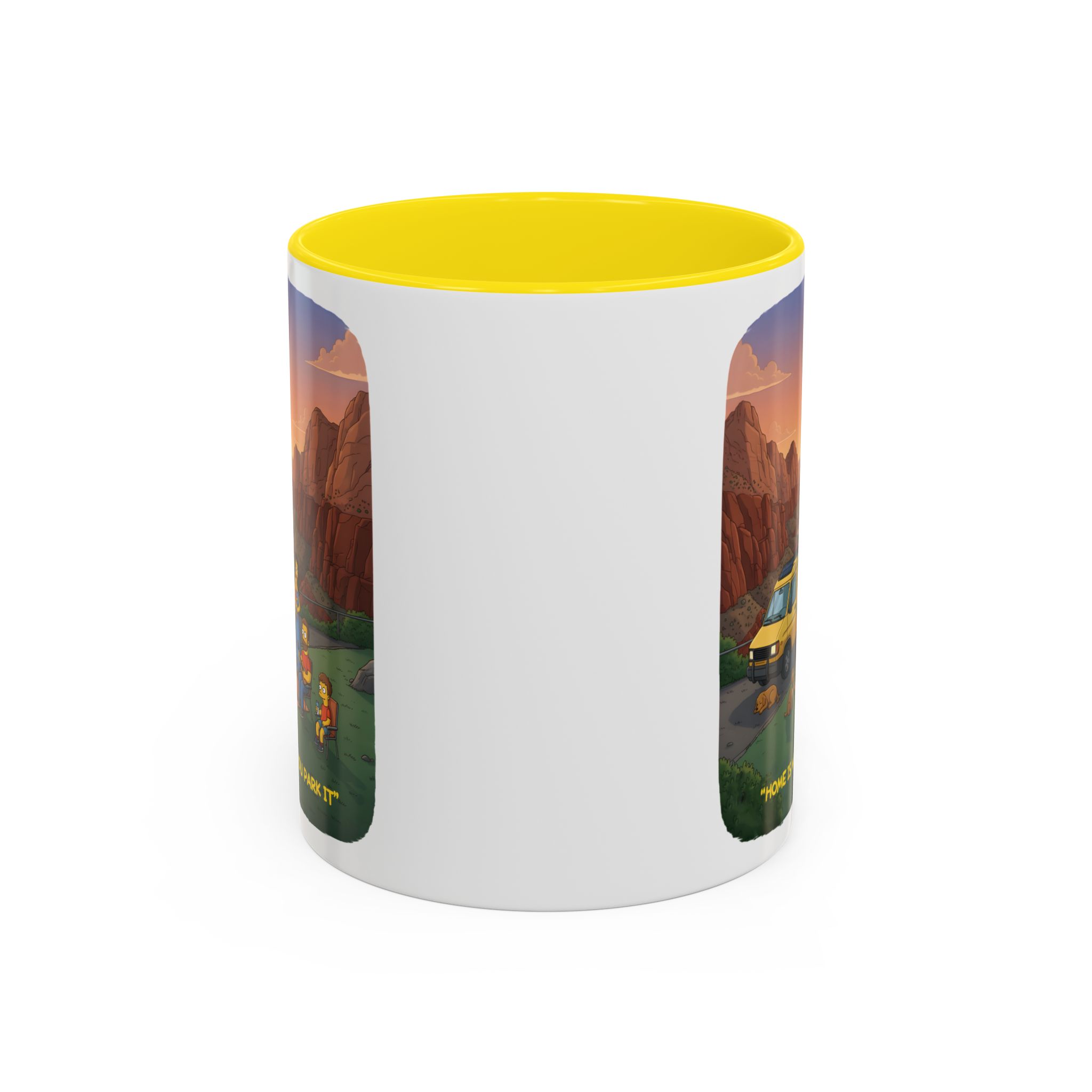 Accent Coffee Mug (11, 15oz) — "Home Is Where You Park It" Design Sitcom-Line