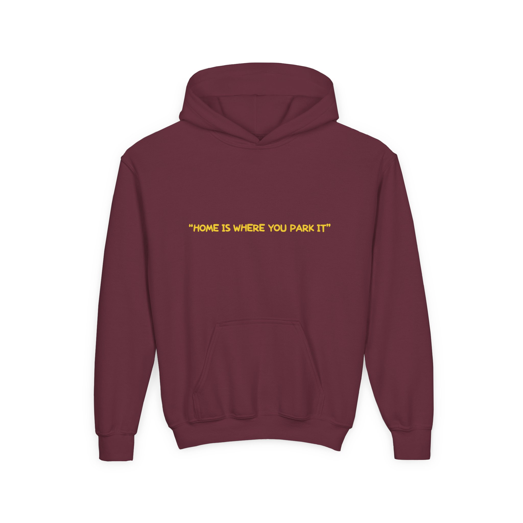 Youth Hoodie(Gildan) – "Home Is Where You Park It"" (Design Sitcom-Line)