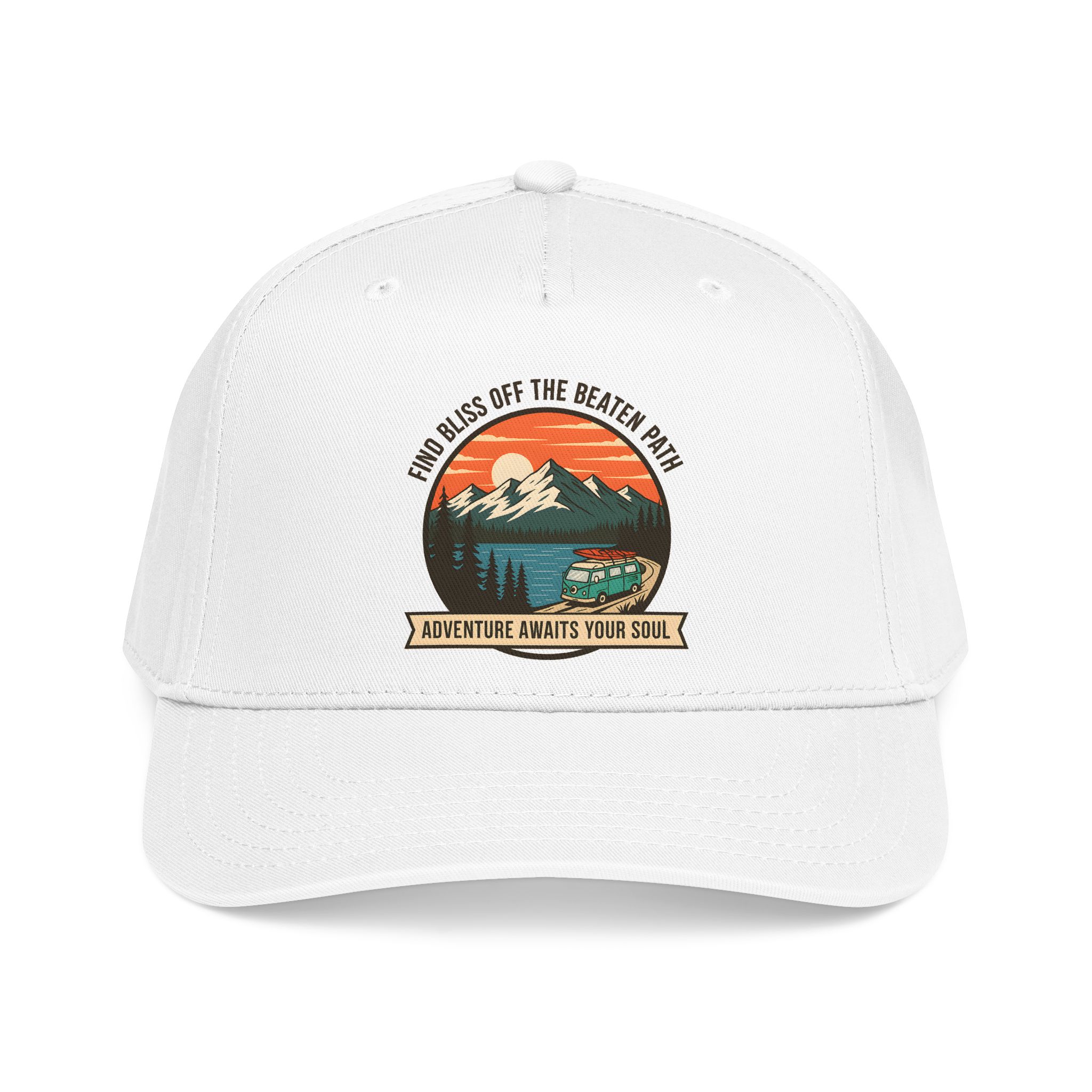 4724092143513561625_2048.jpeg Baseball Cap — "Find Bliss of the beaten patch-Adventure Awaits Your Soul" Vintage Mountain Camp Camper Design