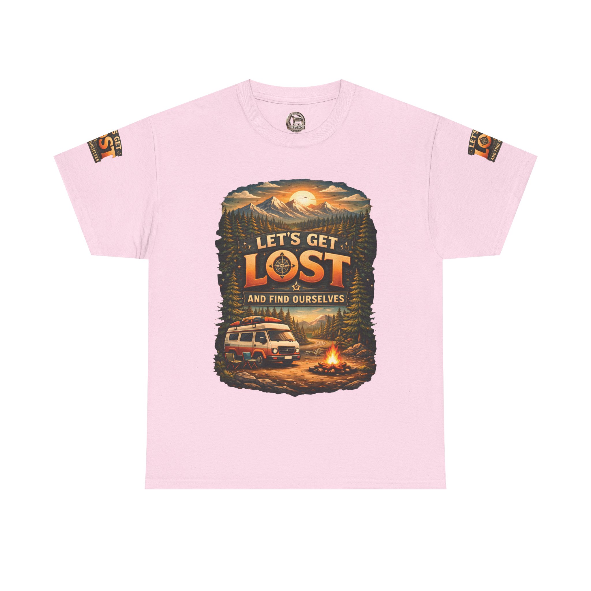Unisex Heavy Cotton Tee — "Let´s Get Lost And Found Ourselfs" Design Scenic-Line