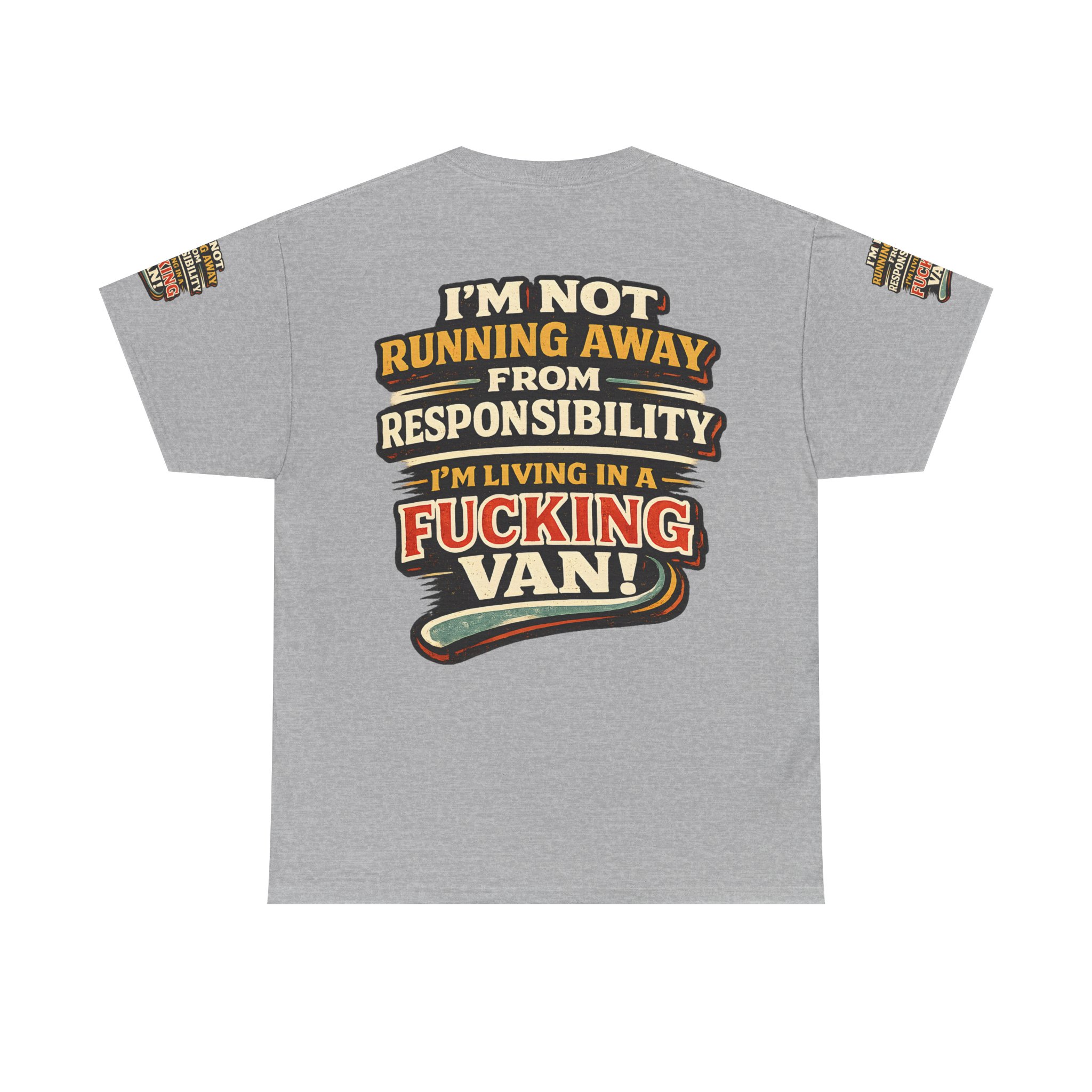 Unisex Heavy Cotton Tee — "I`m Not running Away" Design F**K-Line