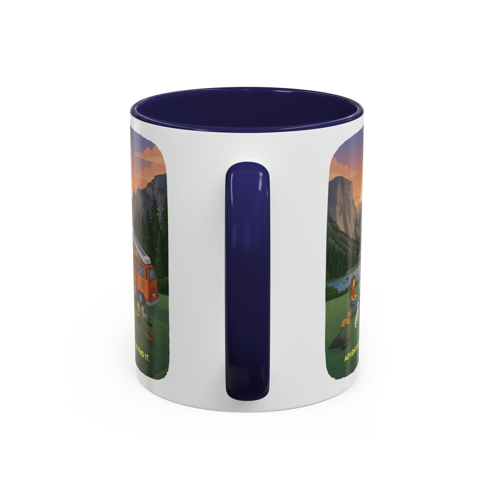Accent Coffee Mug (11, 15oz) — "Adventure Awaits-Go Find It"" Design Sitcom-Line