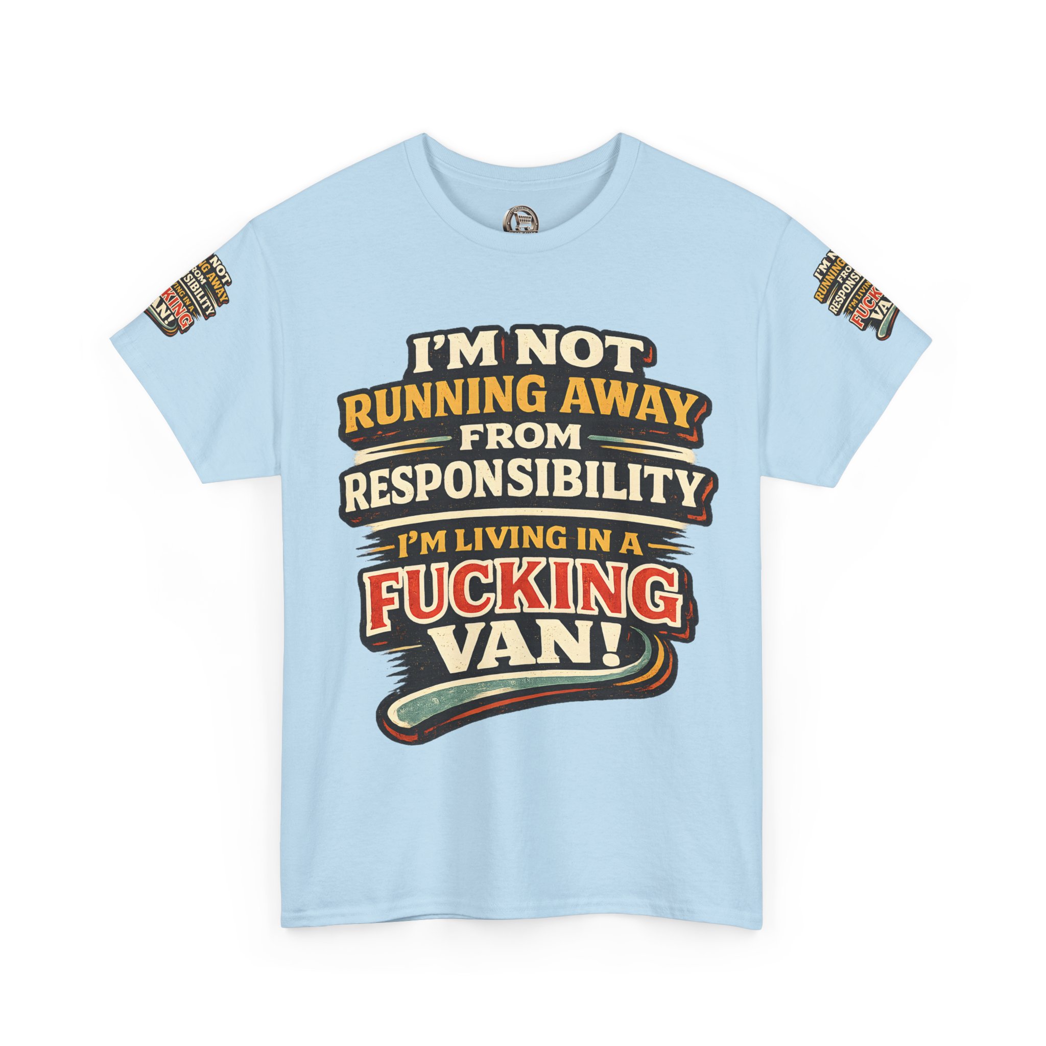 Unisex Heavy Cotton Tee — "I`m Not running Away" Design F**K-Line