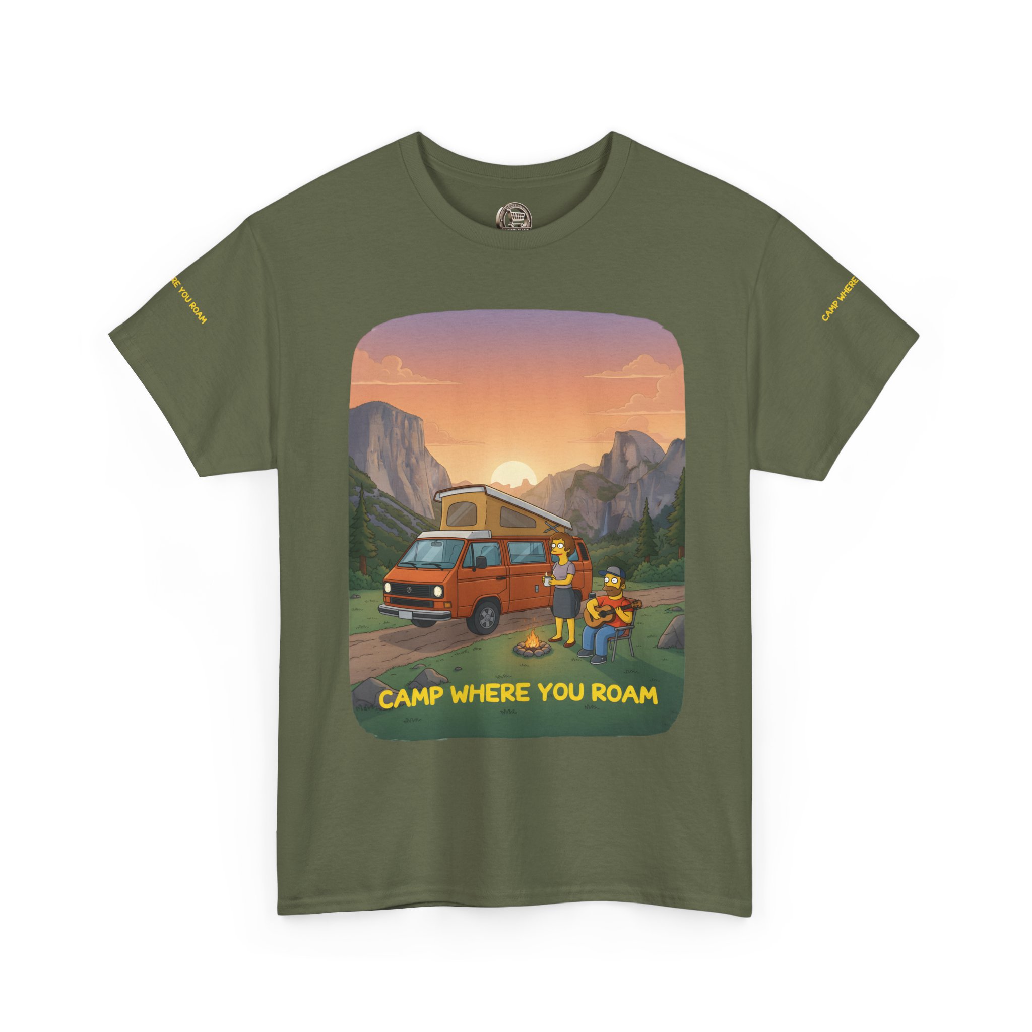 Unisex Heavy Cotton Tee — "Camp Where You Roam" Design Sitcom-Line