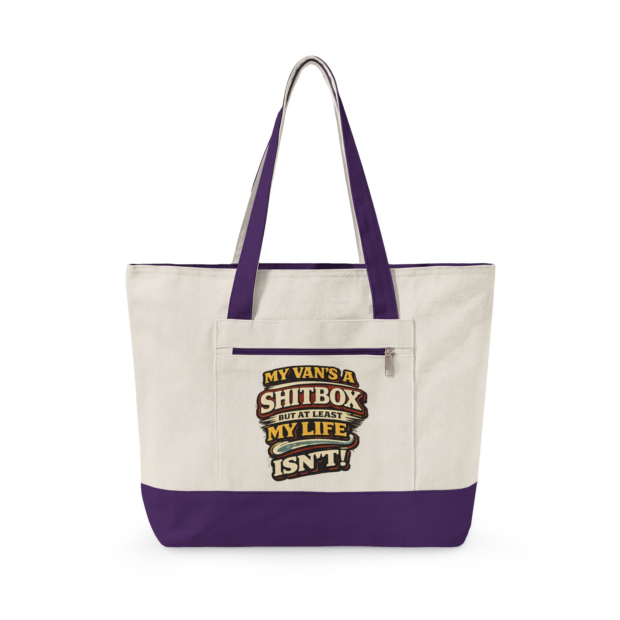Zippered Canvas Tote — "My Vans A Shitbox" (Design F**K-Line)