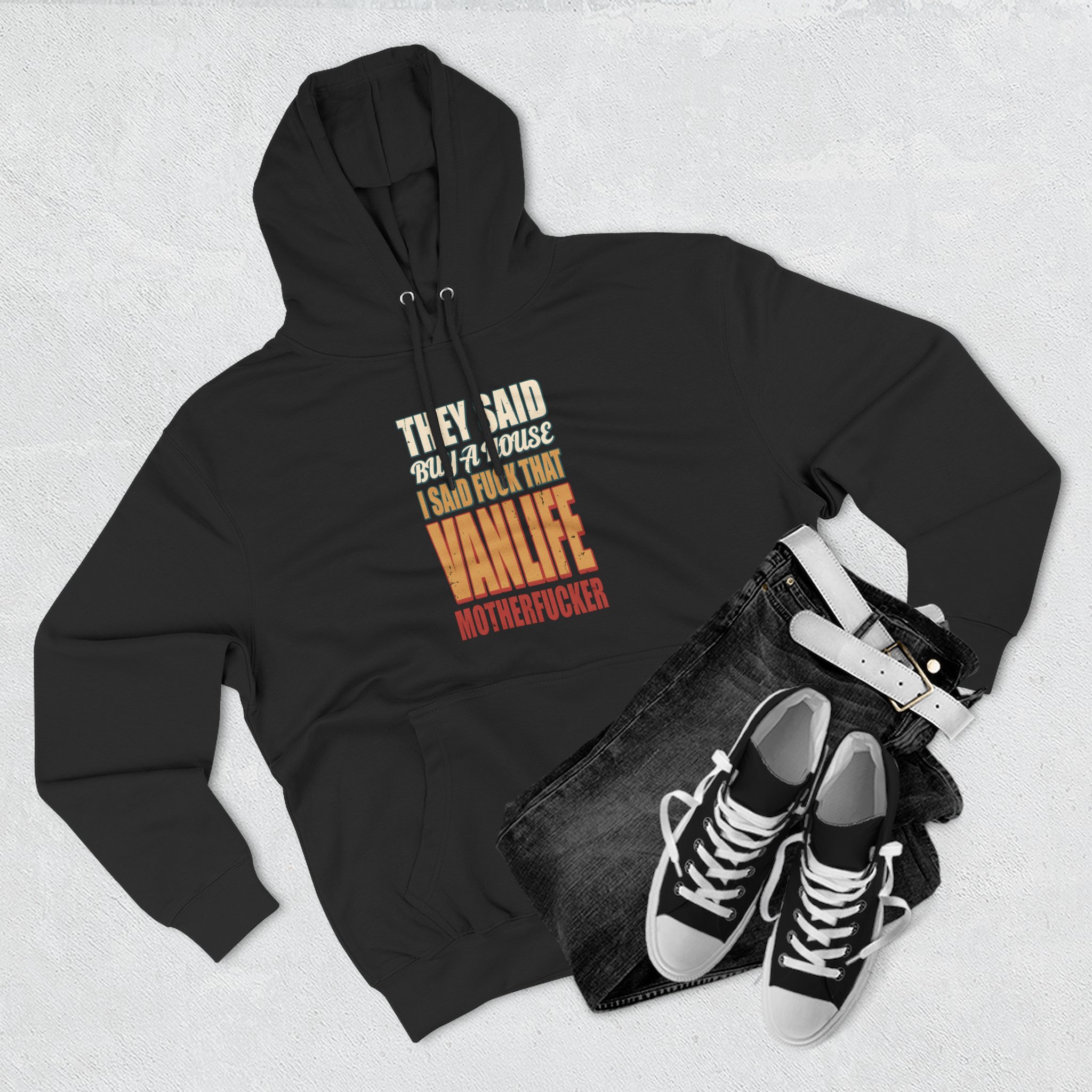 4756740660118028500_2048.jpeg Three-Panel Fleece Hoodie - "They Said Buy A House" Design F**K-Line