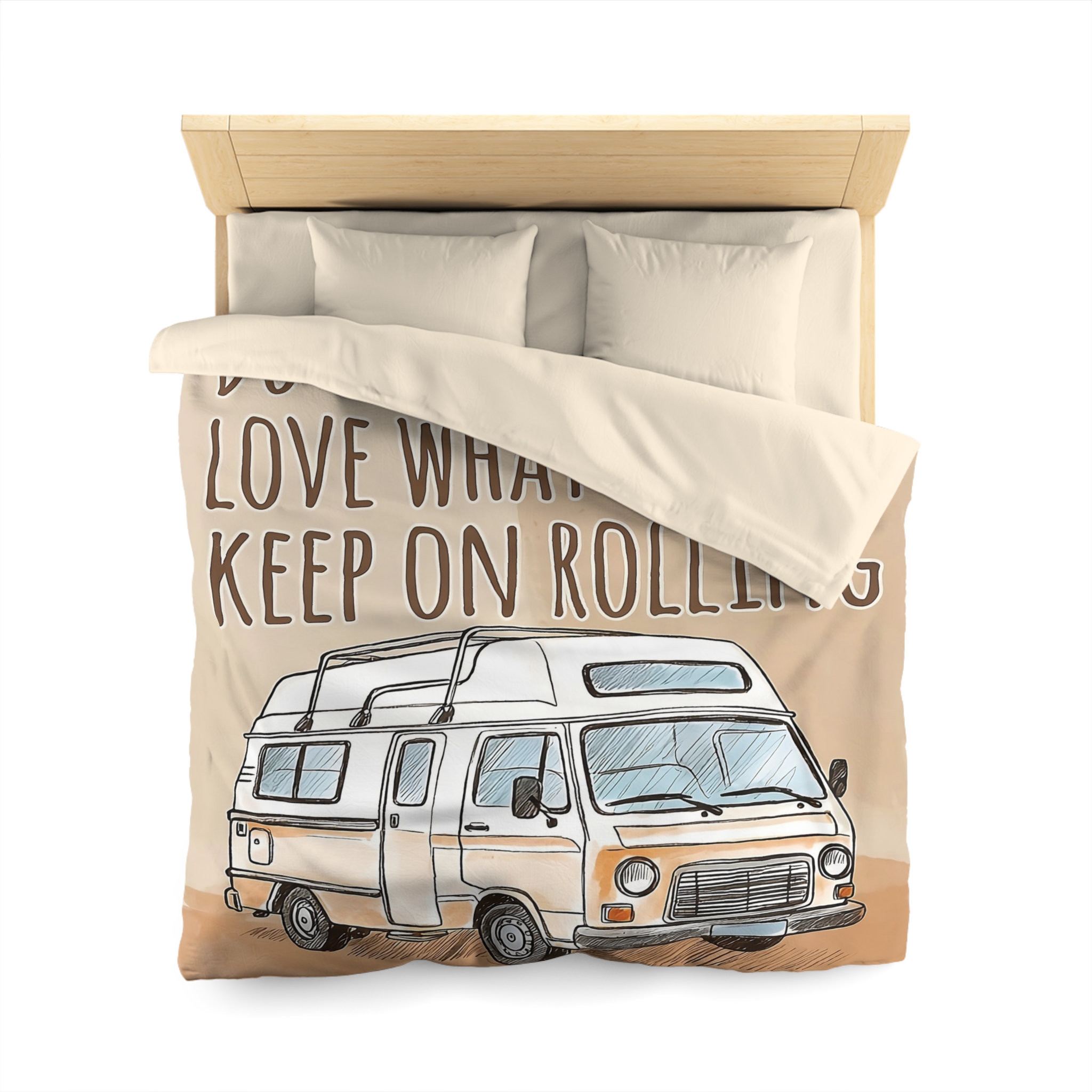 4765432149568509504_2048.jpeg Duvet Cover - 'Do What You Love, Keep On Rolling' Campervan Bedding
