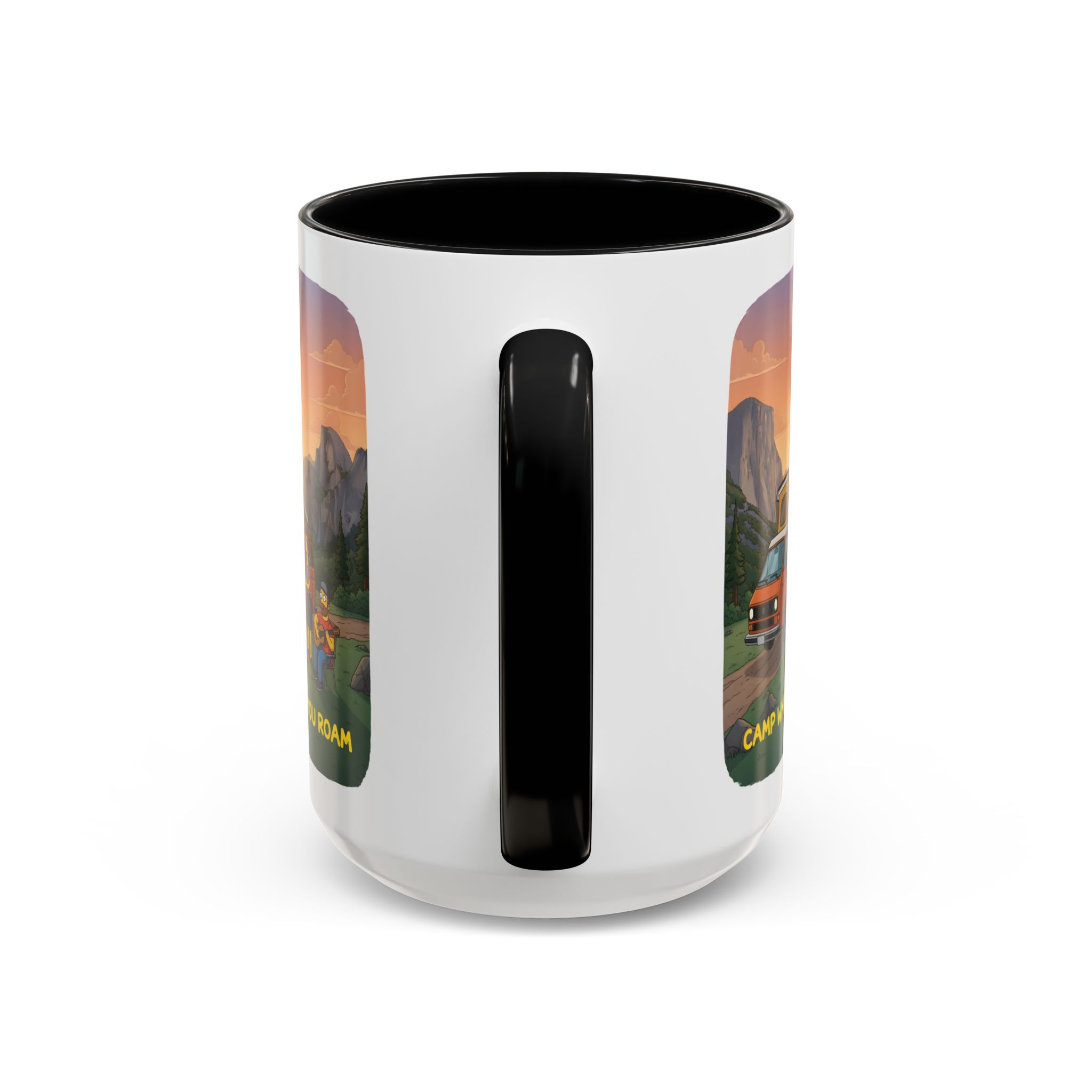Accent Coffee Mug (11, 15oz) — "Camp Where You Roam" Design Sitcom-Line