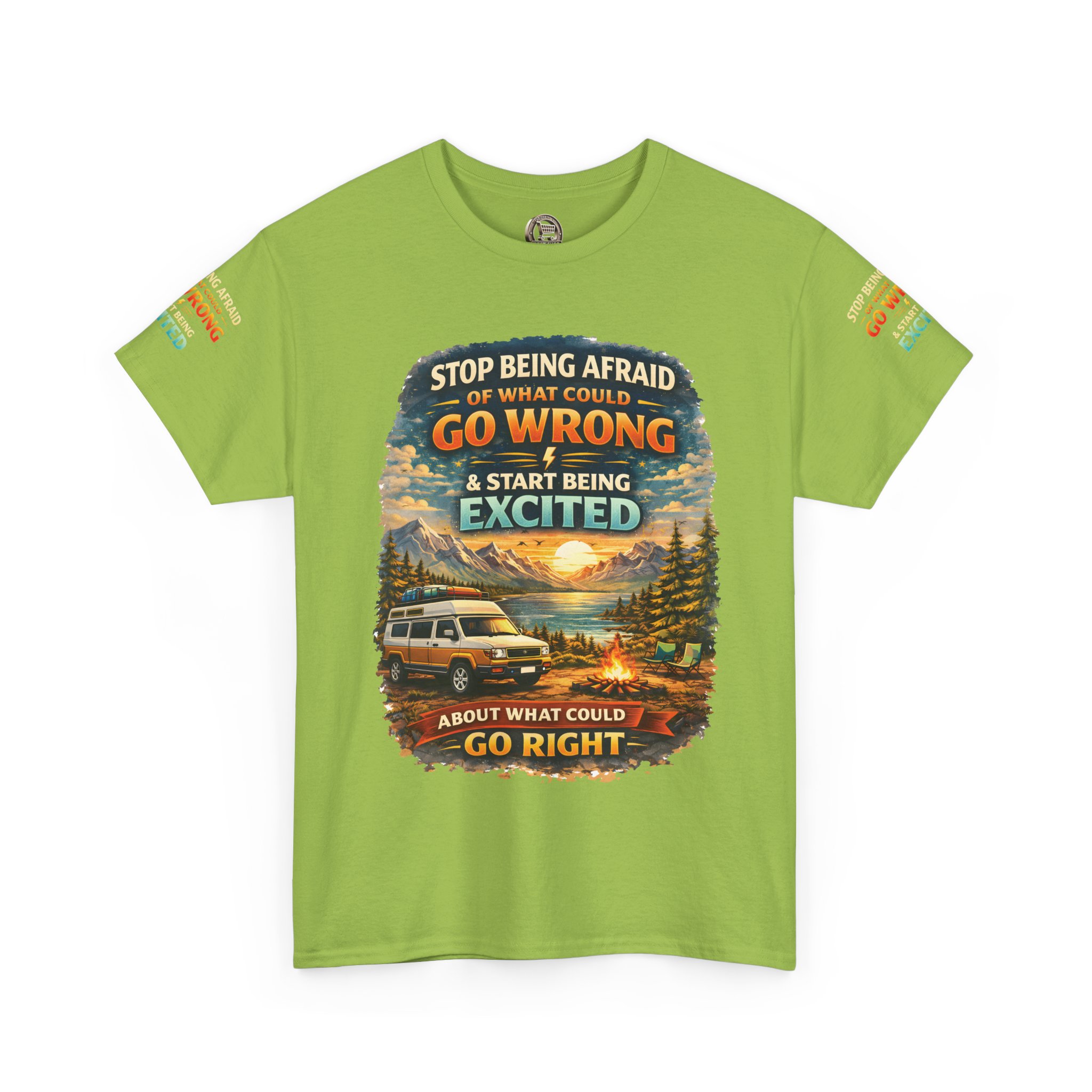 4777544902427843563_2048.jpeg Unisex Heavy Cotton Tee — "Stop Being Afraid Of What Could Go Wrong" Design Scenic-Line