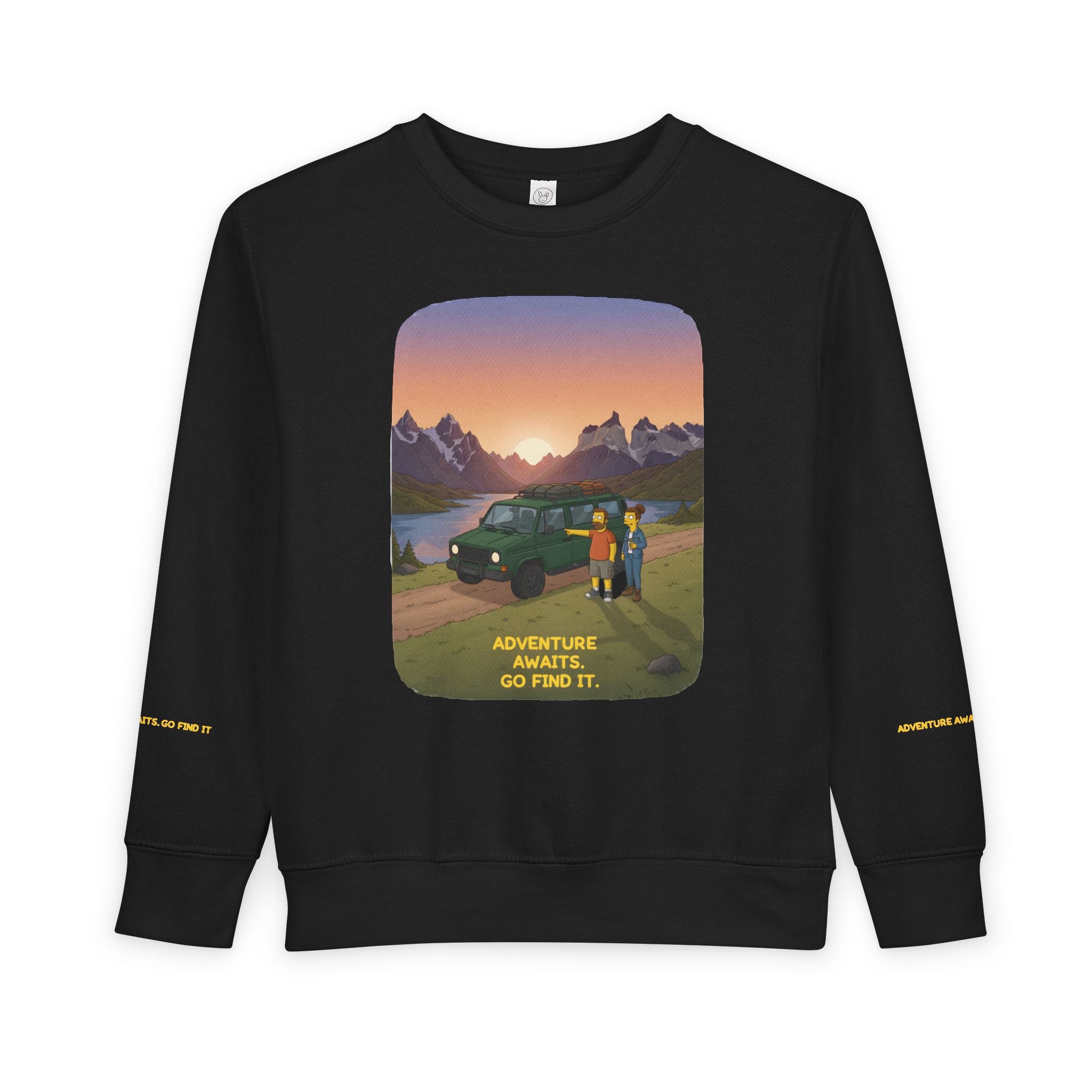 Toddler Sweatshirt - "Adventure Awaits-Go Find It" (Design Sitcom-Line)