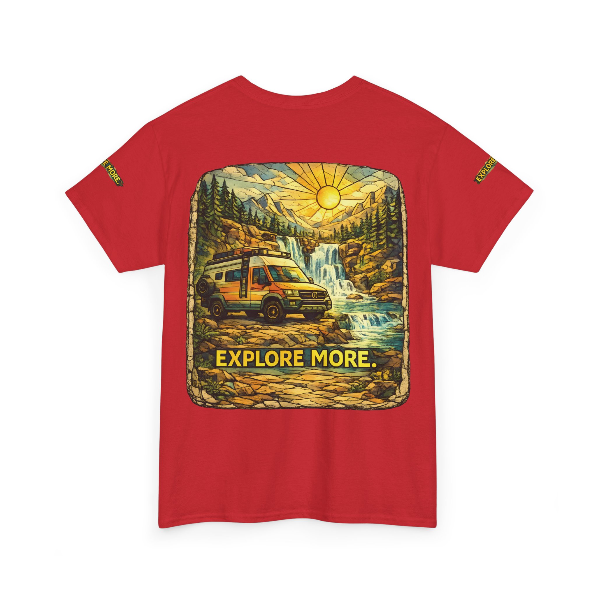 Unisex Heavy Cotton Tee — "Explore More" Design Cubic-Line
