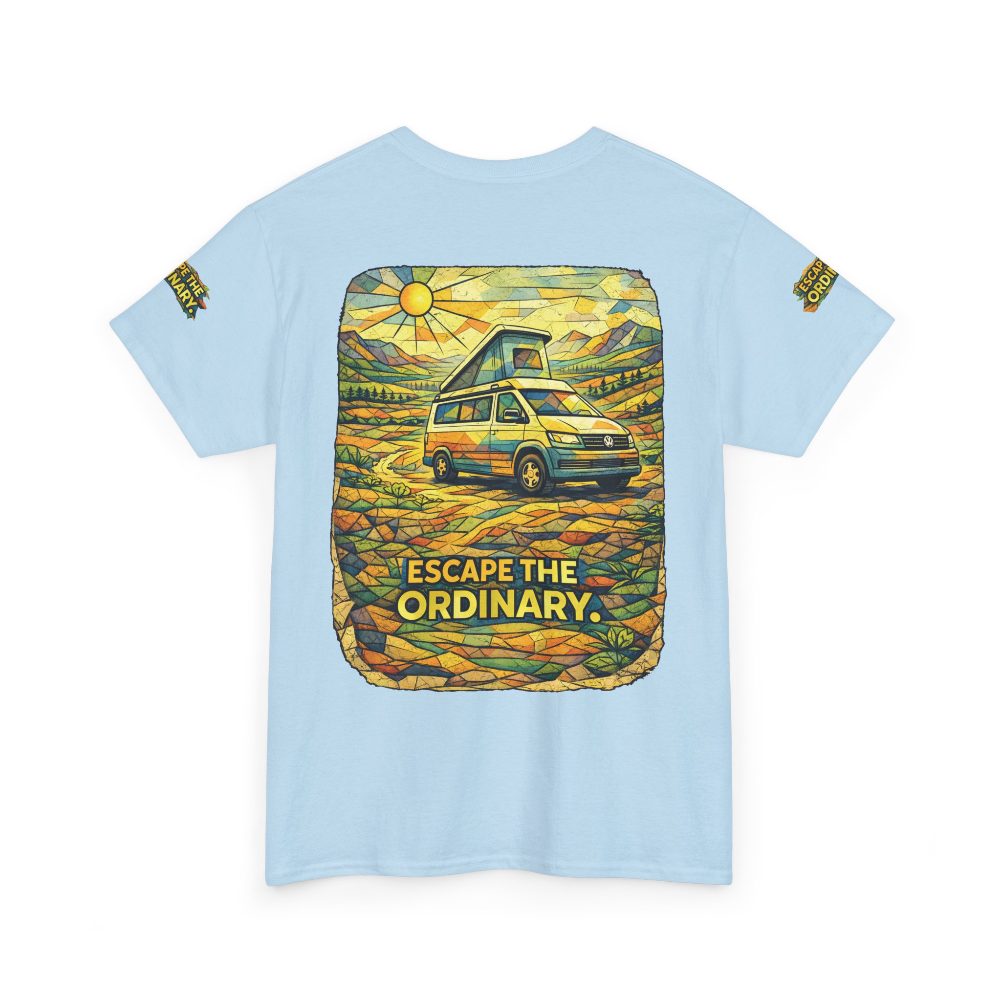 4786354508855406512_2048.jpeg Unisex Heavy Cotton Tee — "Escape The Ordinary" Design Cubic-Line