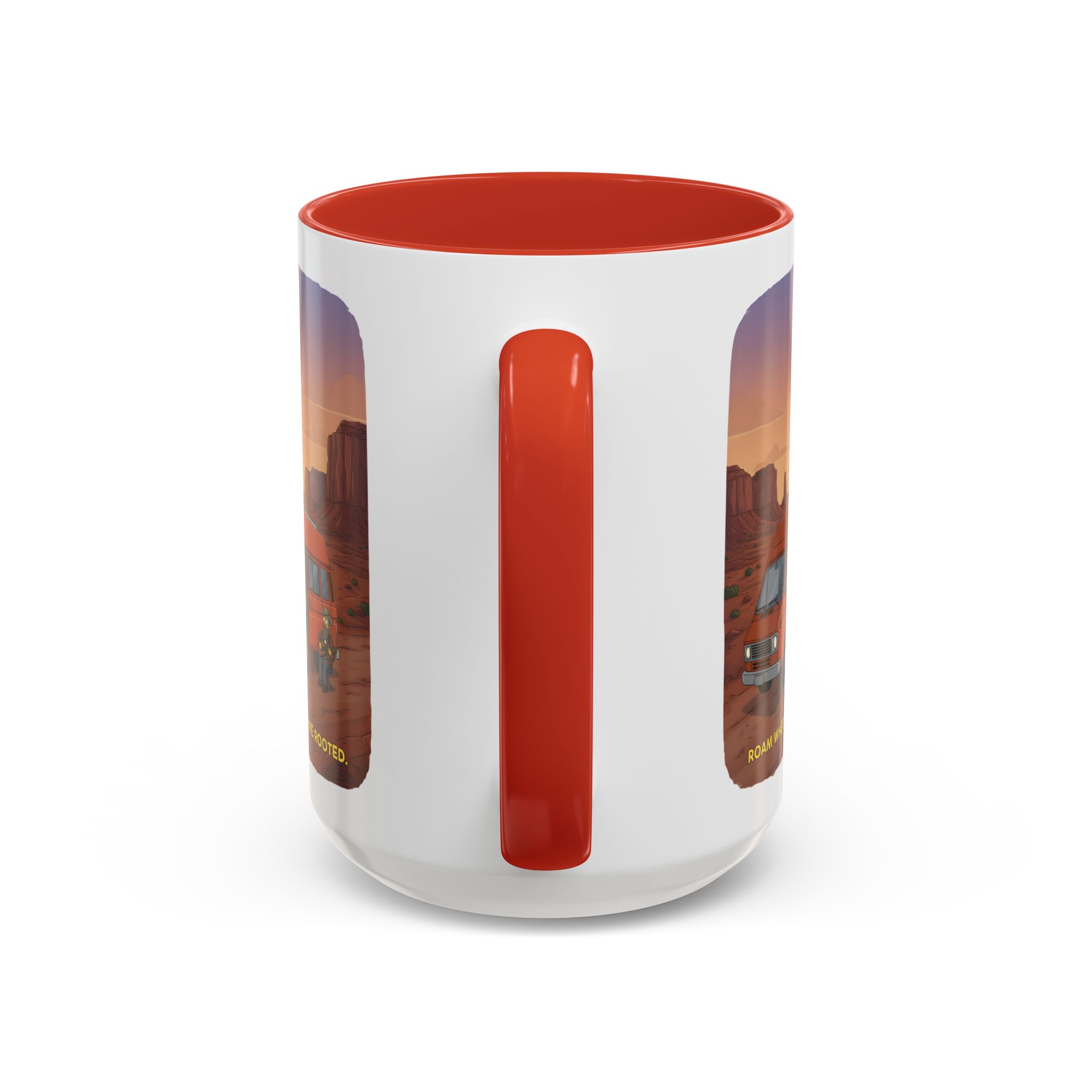 Accent Coffee Mug (11, 15oz) — "Roam Where You Are Rooted" Design Sitcom-Line