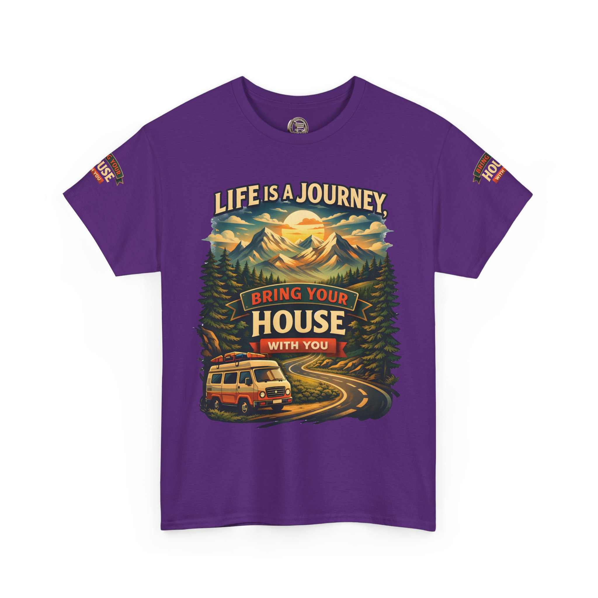 4800882769322638295_2048.jpeg Unisex Heavy Cotton Tee — "Live Is A Journey-Bring Your House With You" Design Scenic-Line
