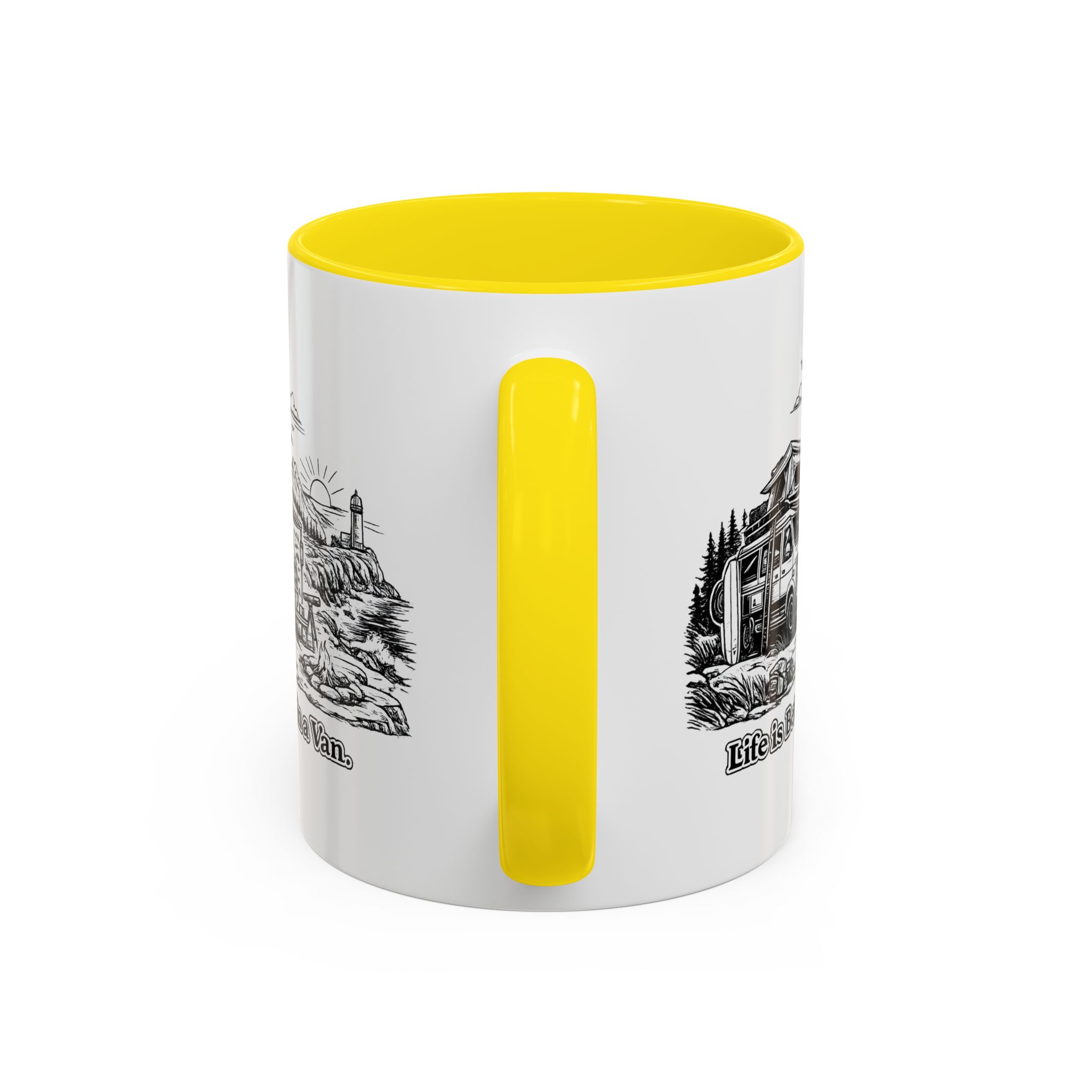 4801470837693017519_2048.jpeg Accent Coffee Mug (11, 15oz) — "Life Is Better In A Van" Design Minimal-Line