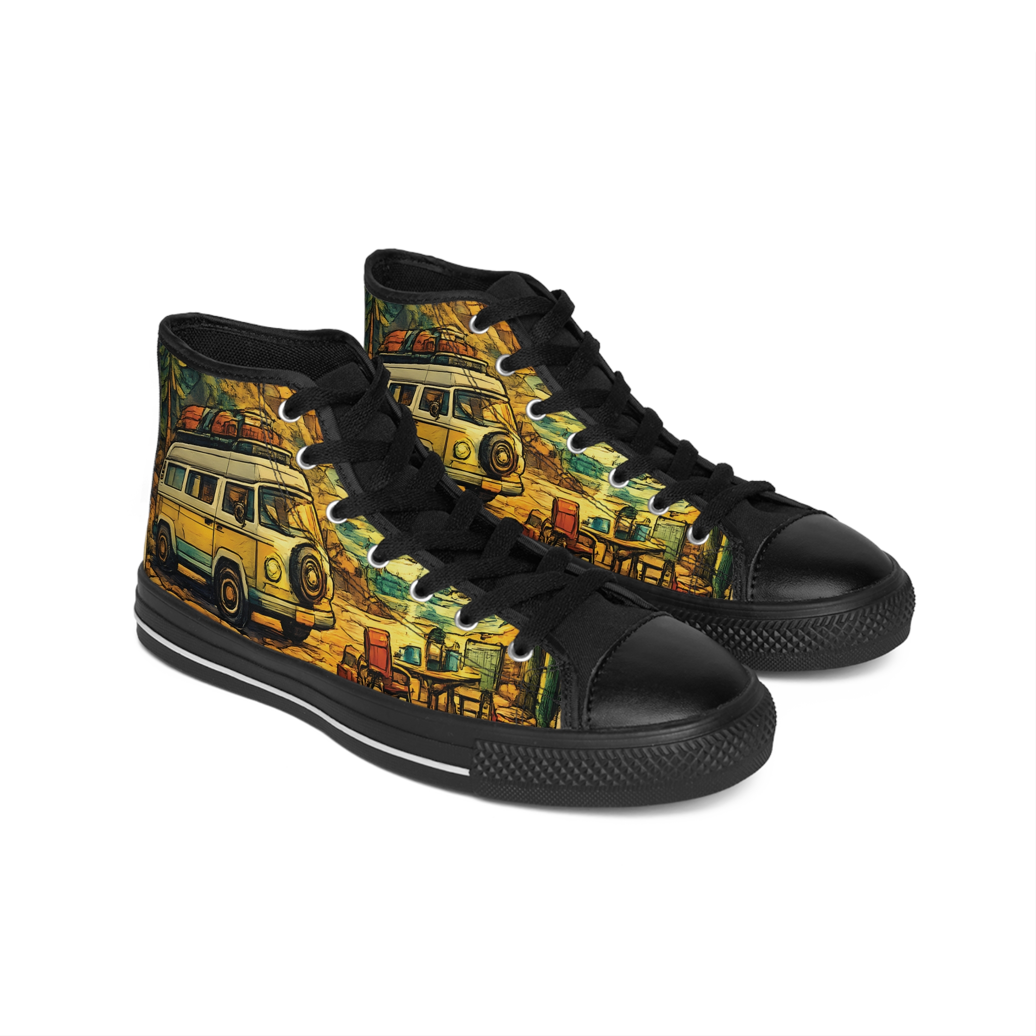 Women's Classic Sneakers – VW Camper Van Print (Cubic-Line)
