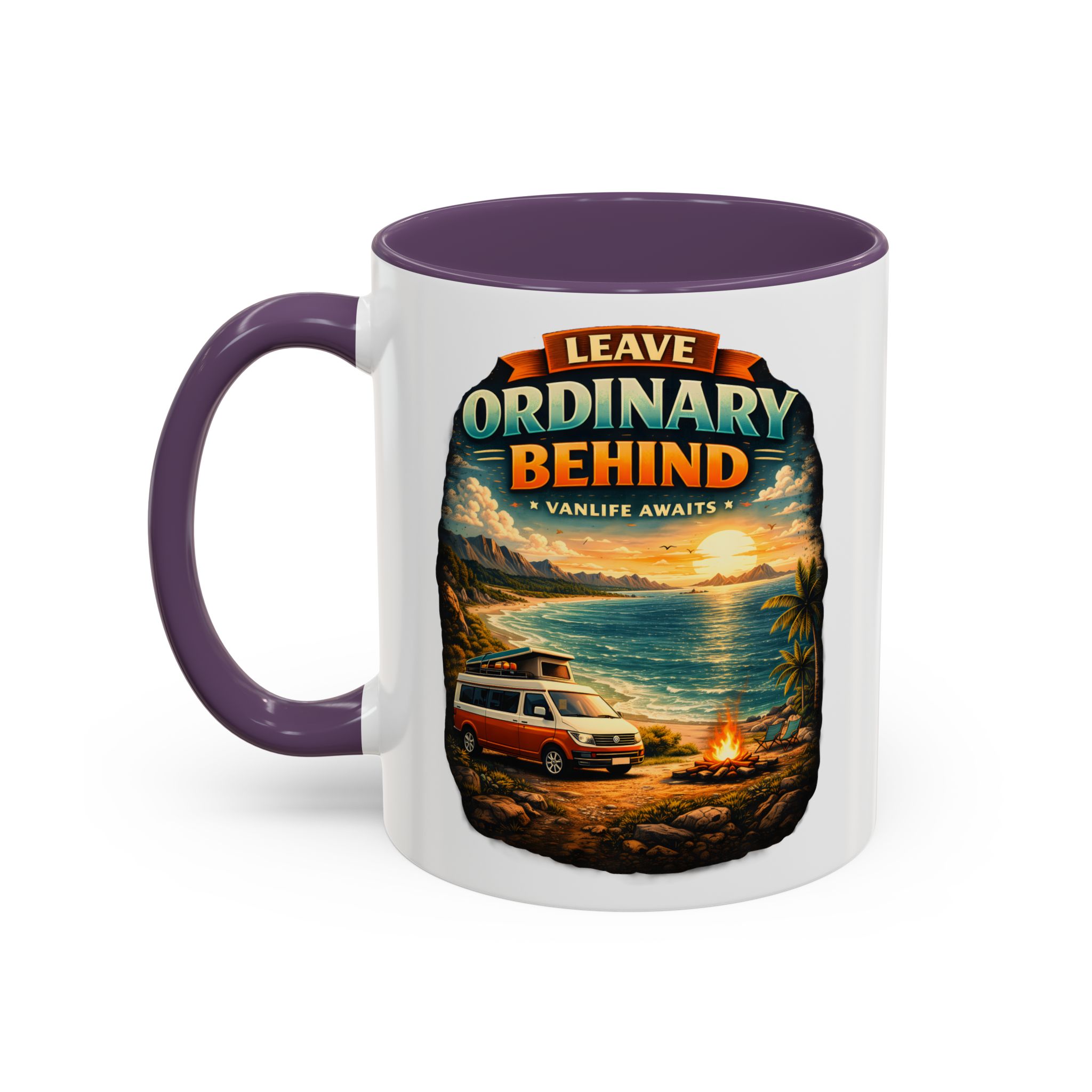 Accent Coffee Mug (11, 15oz) — "Leave Ordinary Behind" Design Scenic-Line