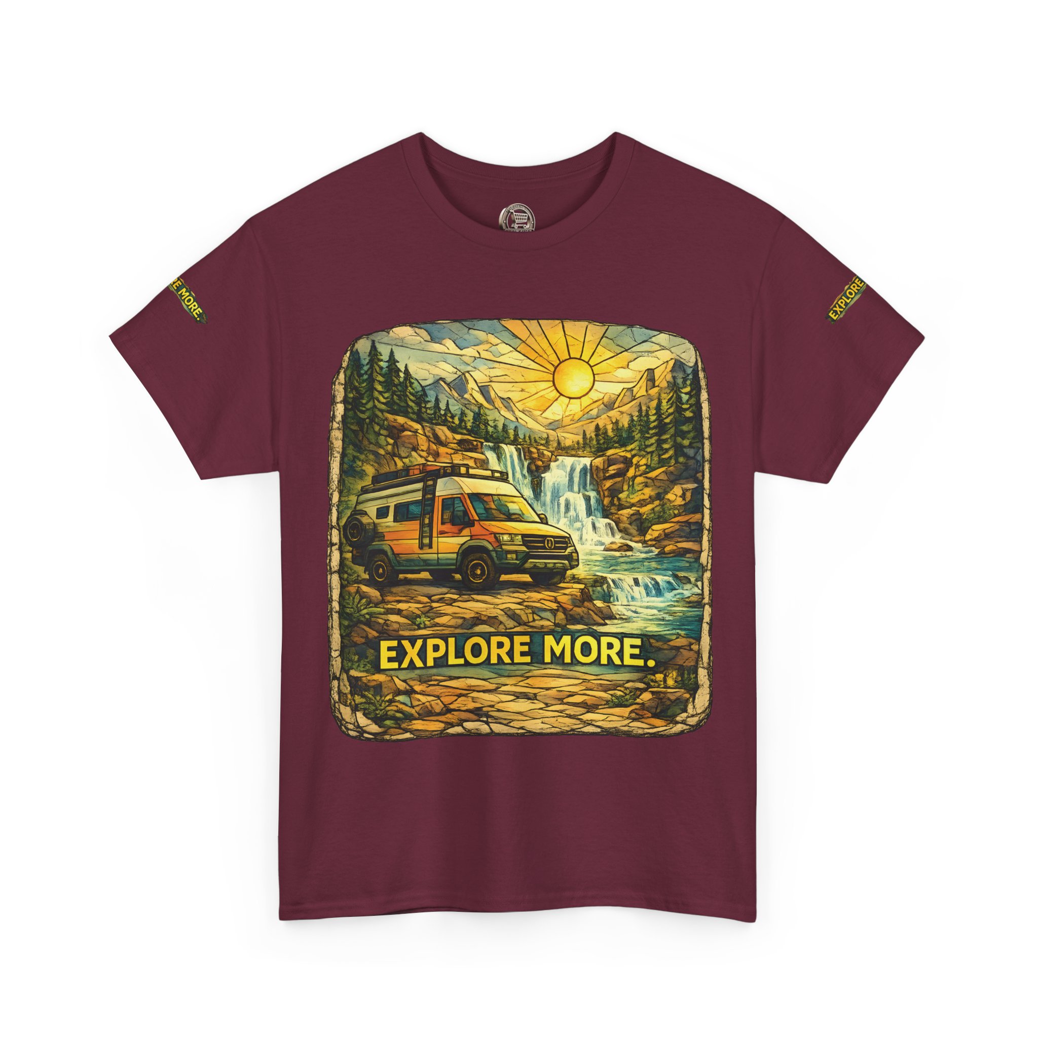 Unisex Heavy Cotton Tee — "Explore More" Design Cubic-Line