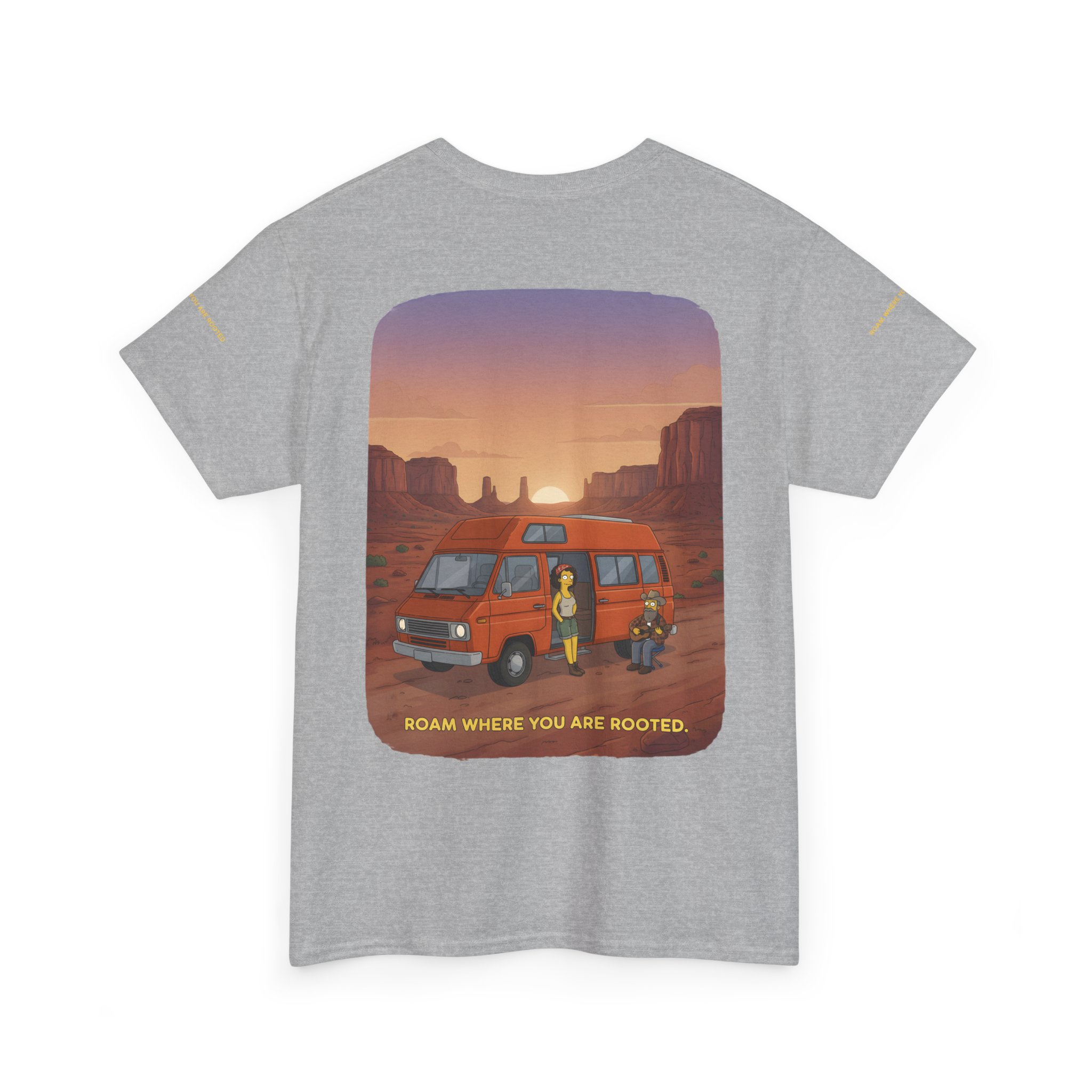 Unisex Heavy Cotton Tee — "Roam Where You Are Rooted" Design Sitcom-Line
