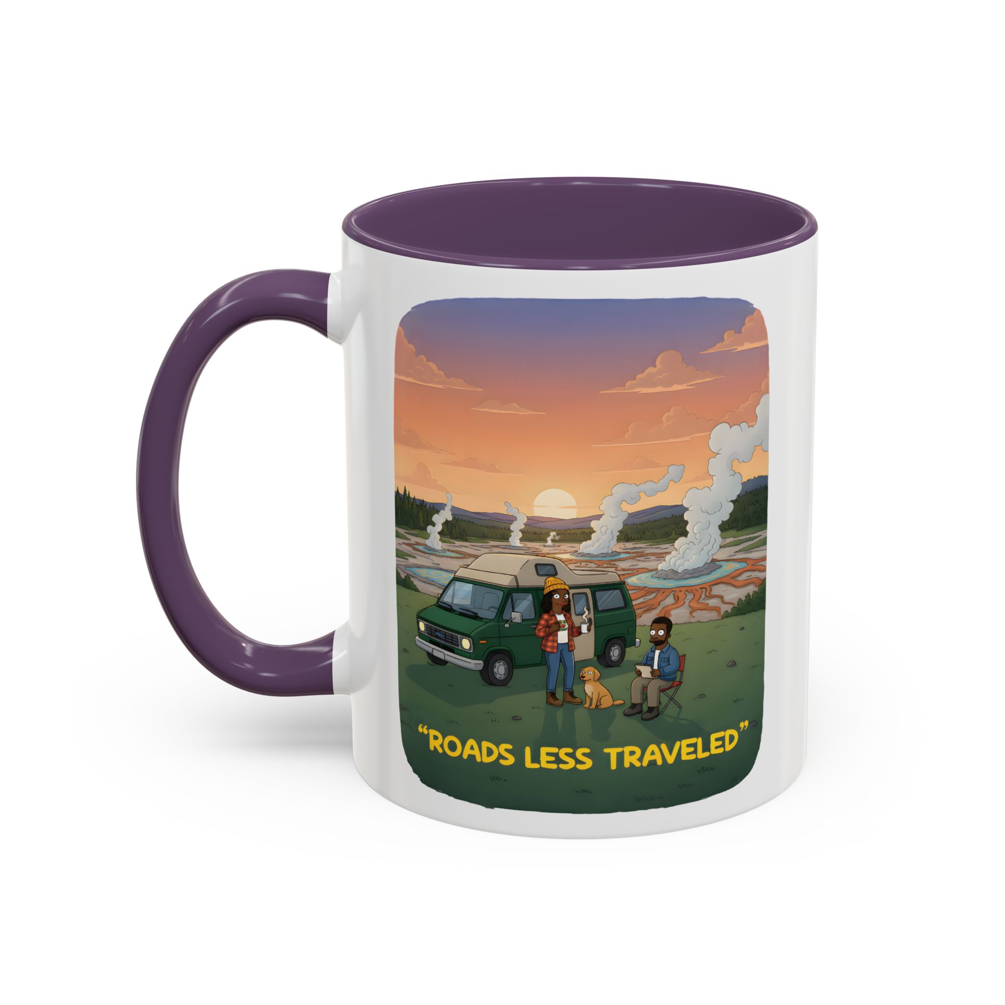 Accent Coffee Mug (11, 15oz) — "Roads Less Traveled" Design Sitcom-Line