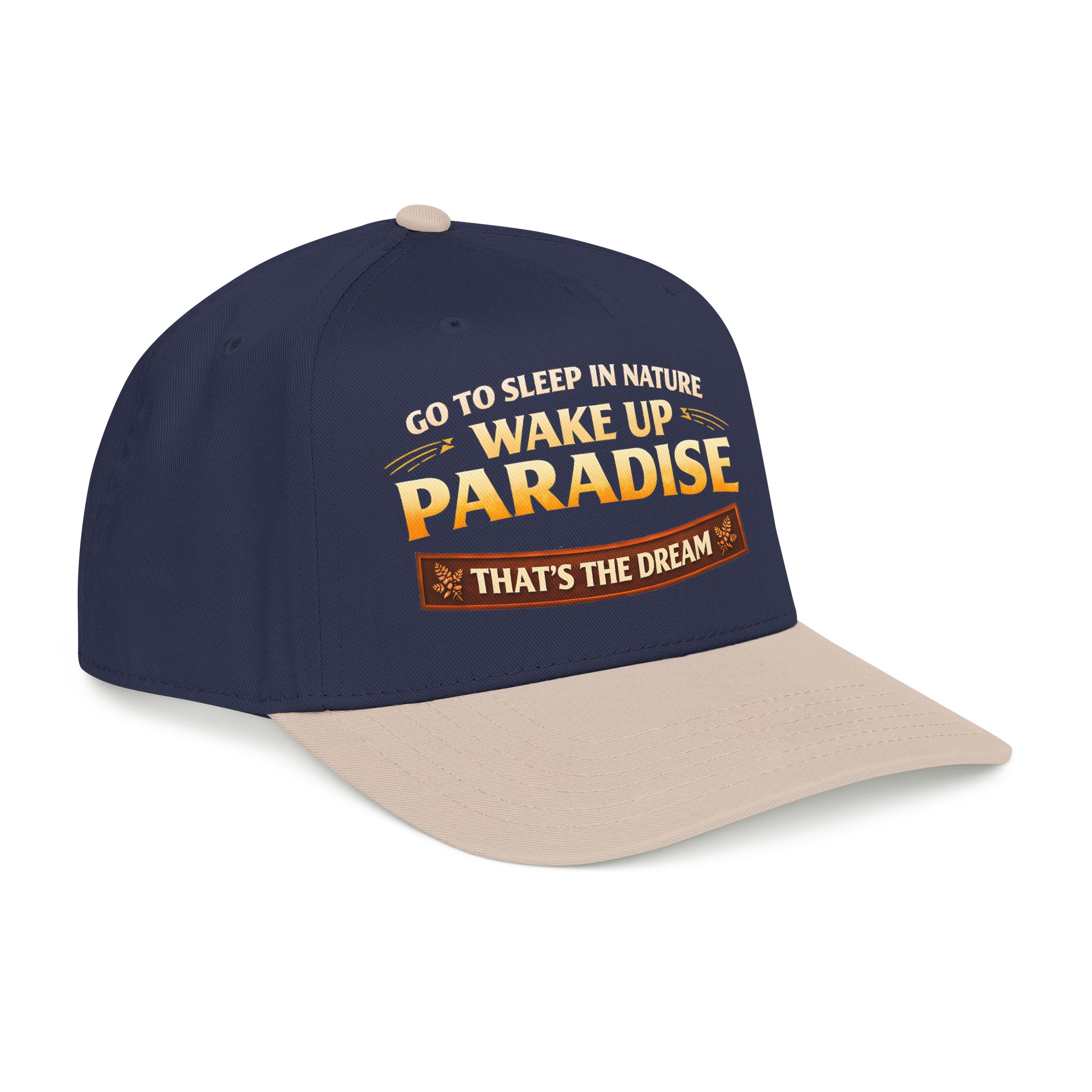 Baseball Cap - "Go sleep Nature-Wake Up Paradise" Design Scenic-Line